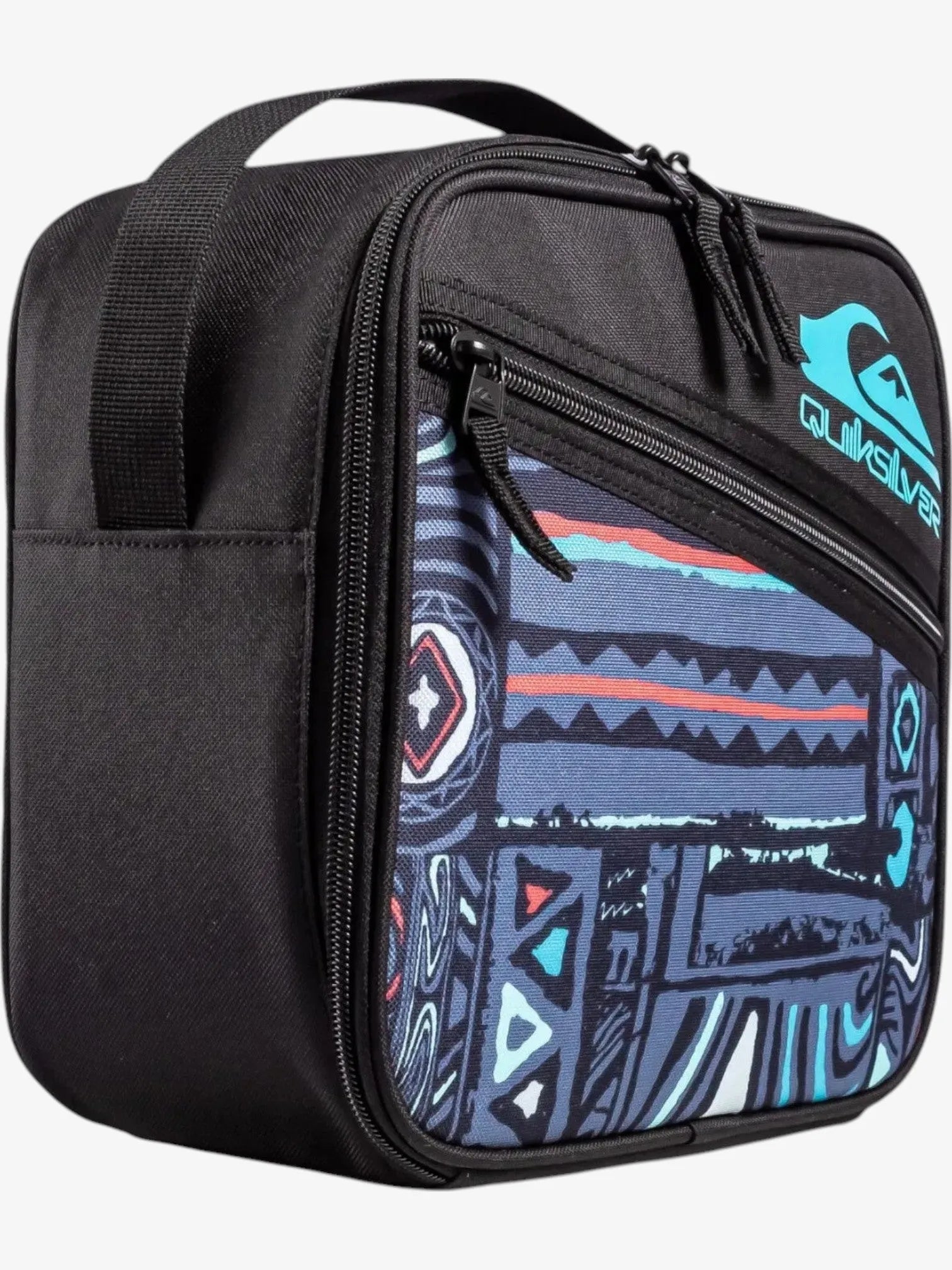 Quiksilver Lunch Boxer 2.0 Insulated Lunch Bag - Black Print Cooler for School, Work & Outdoor Activities