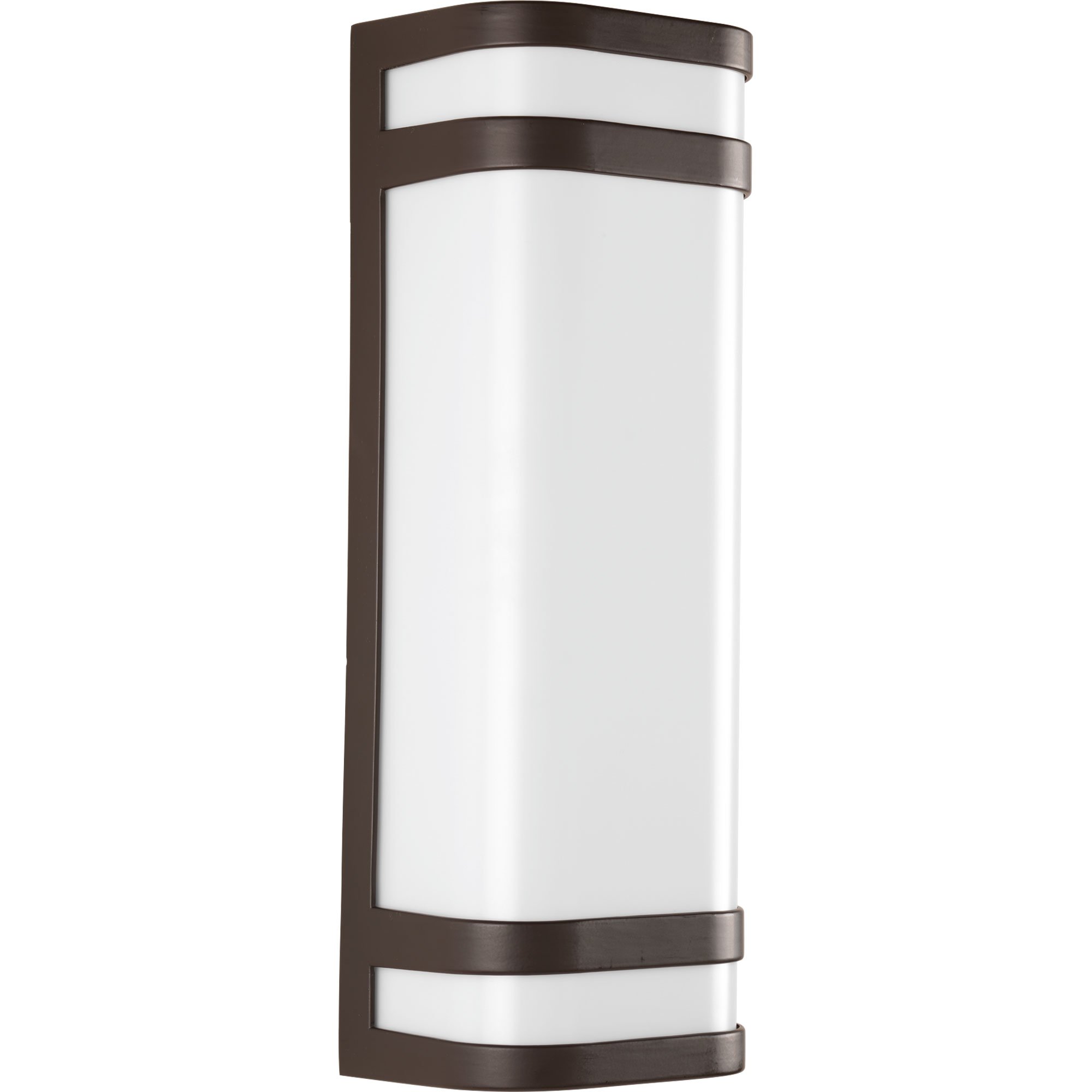 Progress Lighting Valera LED 2-Light Matte White Acrylic Shade Modern Outdoor Wall Lantern - Architectural Bronze Finish for Porch, Patio & Garden Lighting