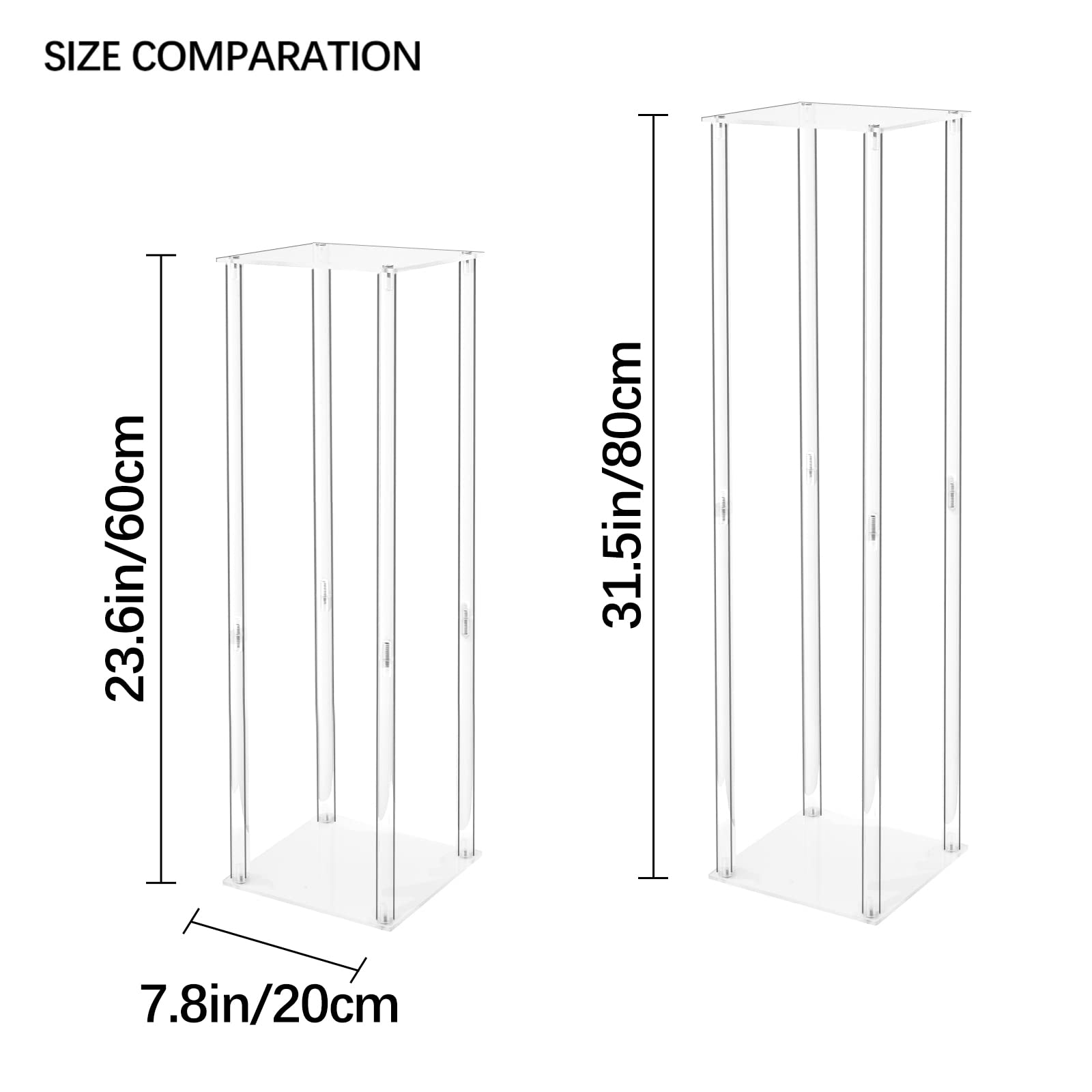 Vincidern 12-Pack Acrylic Wedding Centerpiece Vases - 23.6 Inch Tall Clear Flower Stands for Wedding Tables, Party Decor, and Special Events | Perfect for Wedding Receptions, Bridal Showers, and Banquet Table Decorations