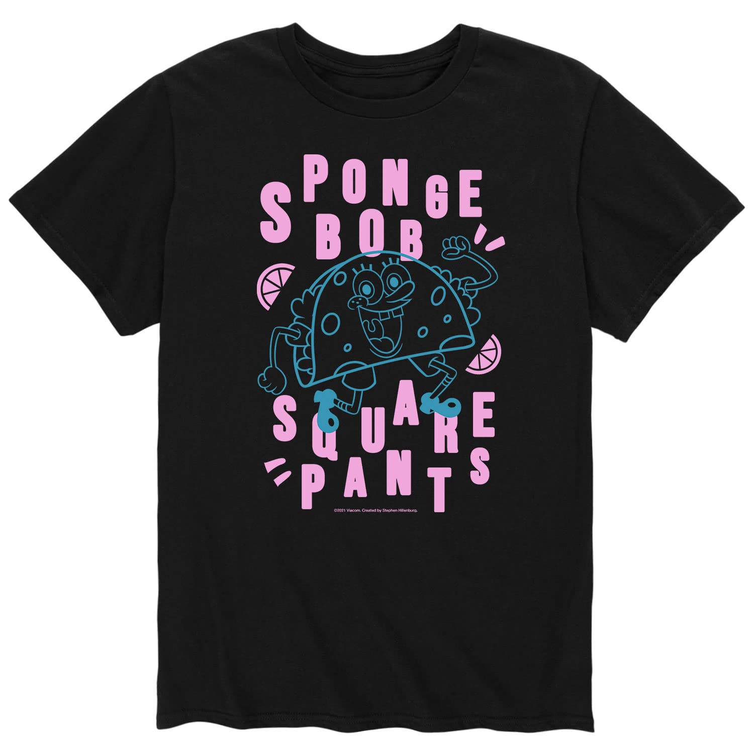 Spongebob Squarepants Taco Graphic T-Shirt for Men | Funny Cartoon Short Sleeve Tee | Casual Wear, Cosplay & Gift for Fans