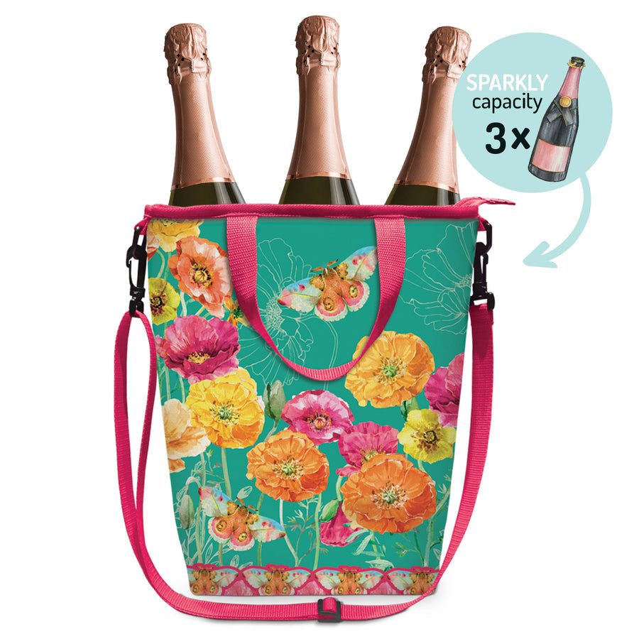 Insulated Cooler Bag with Bright Poppies Design - Perfect for Picnics, Beach Trips & Outdoor Adventures