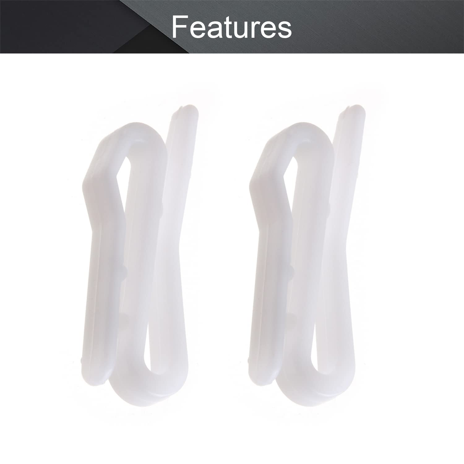 MroMax 30PCS White Plastic Pin-On Drapery Hooks 1.34