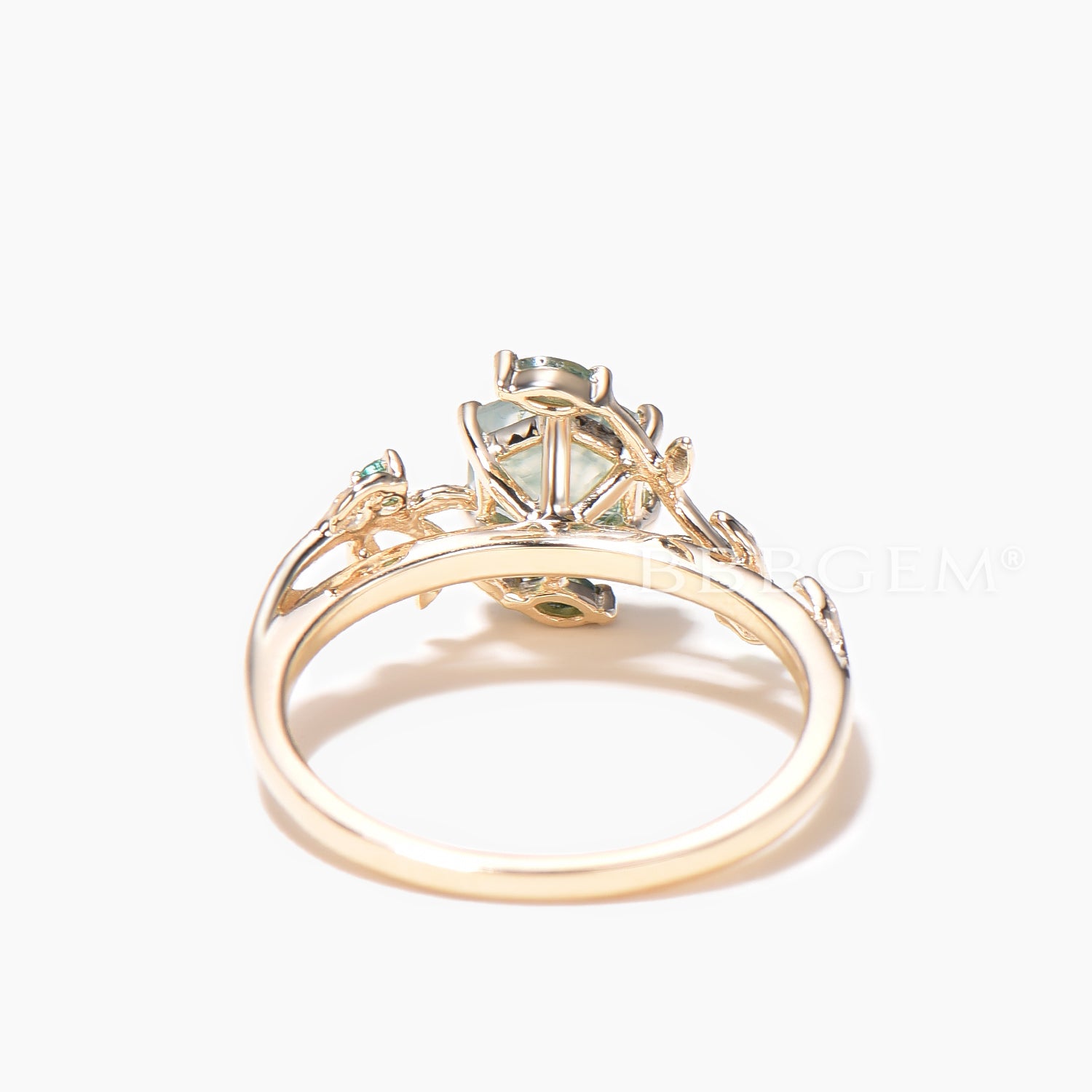 Hexagon Cut Natural Moss Agate Engagement Ring - Green Agate Twisted Wedding Band for Women, Handmade Sterling Silver Jewelry - Perfect for Proposals, Anniversaries & Special Occasions