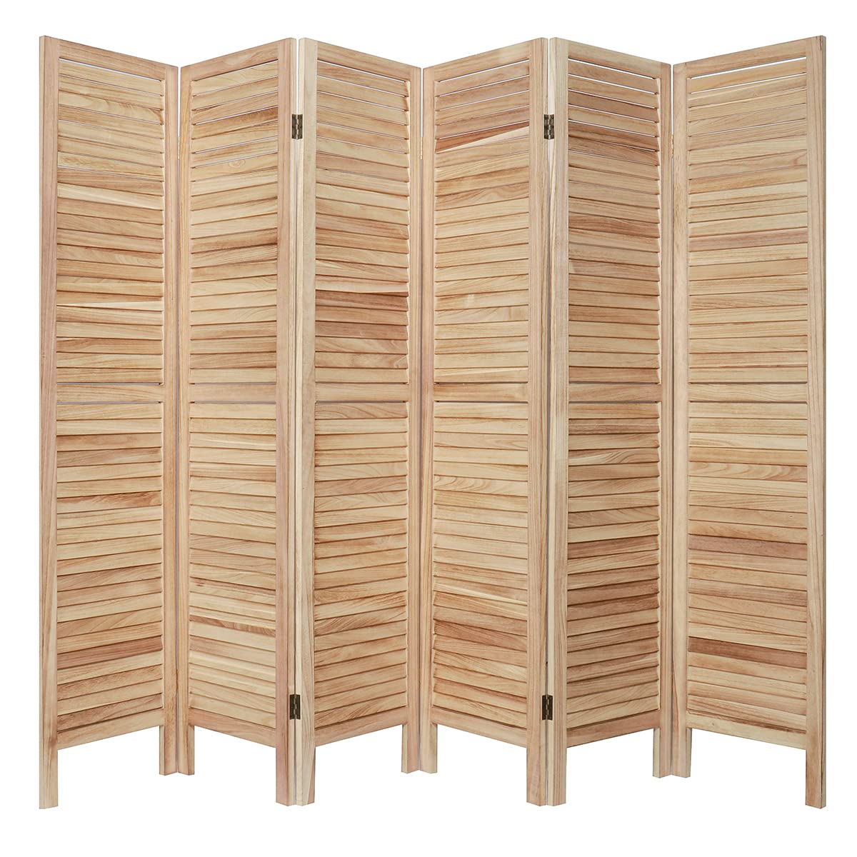 Hommpa 6-Panel Wooden Room Divider - 5.6 FT Tall, 16'' Wide Folding Privacy Screen | Portable Partition for Home, Office, Bedroom & Dining Room | Brown Finish | Perfect for Creating Private Spaces, Home Decor & Room Separation