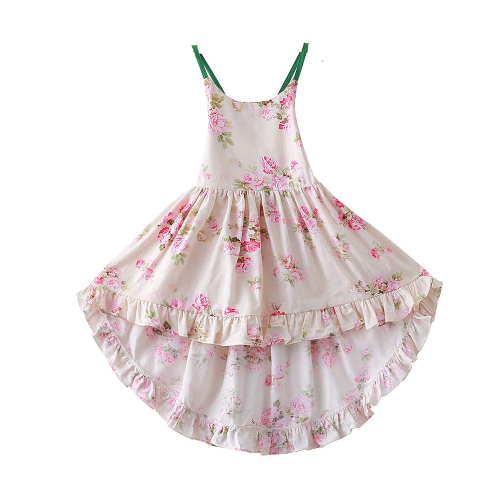 Girls' 2T-14 Floral Cotton Sundress - Casual Summer & Fall Dresses for Kids - Perfect for Playdates, Beach Outings and Birthday Parties