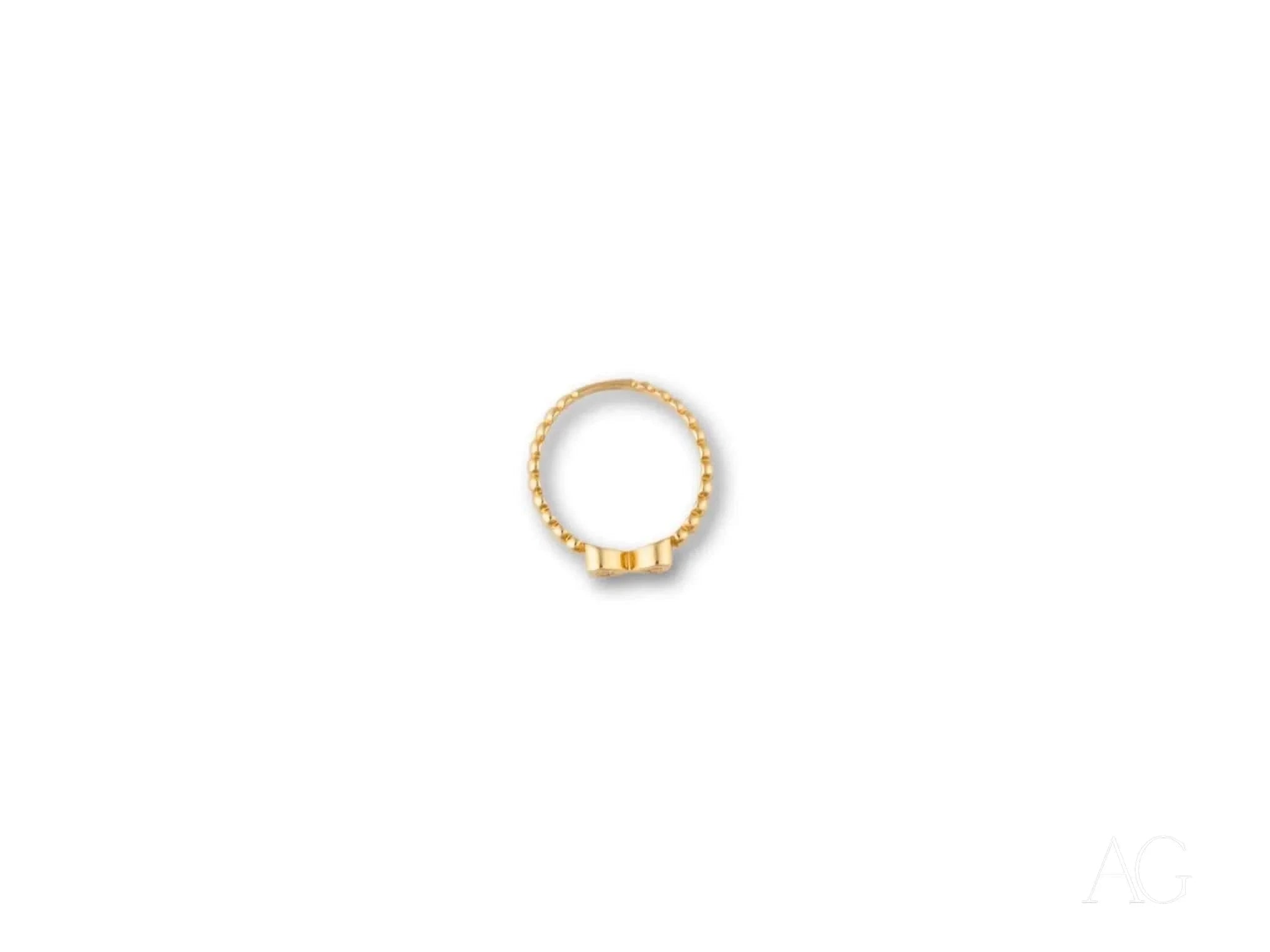 18K Yellow Gold Bow CZ Ring - Elegant Cubic Zirconia Jewelry for Women, Perfect for Weddings, Parties & Everyday Wear