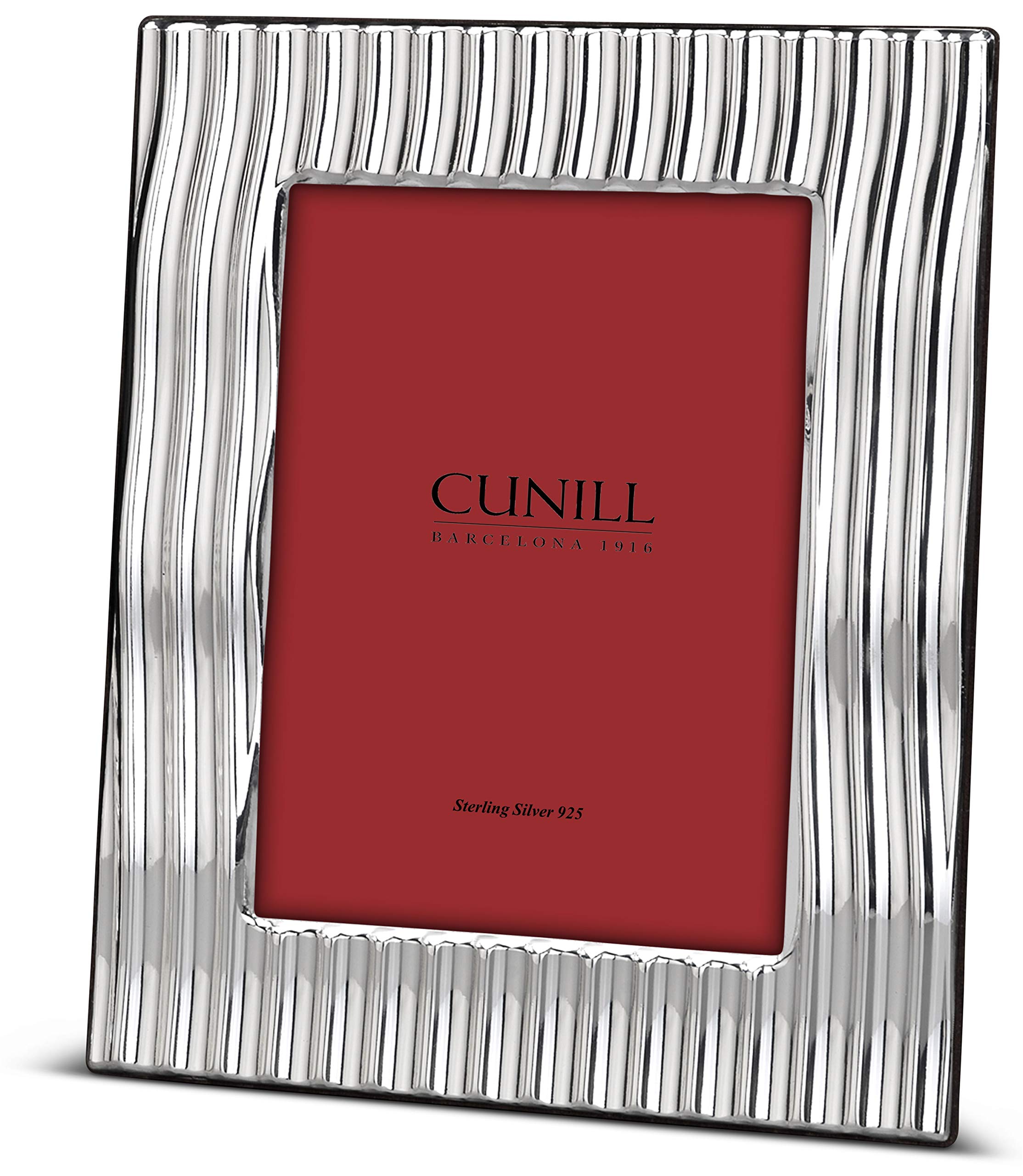 Premium .925 Sterling Silver 8x10 Picture Frame - Elegant Cunill Slopes Wide Design for Home Decor, Wedding Gifts & Photo Displays