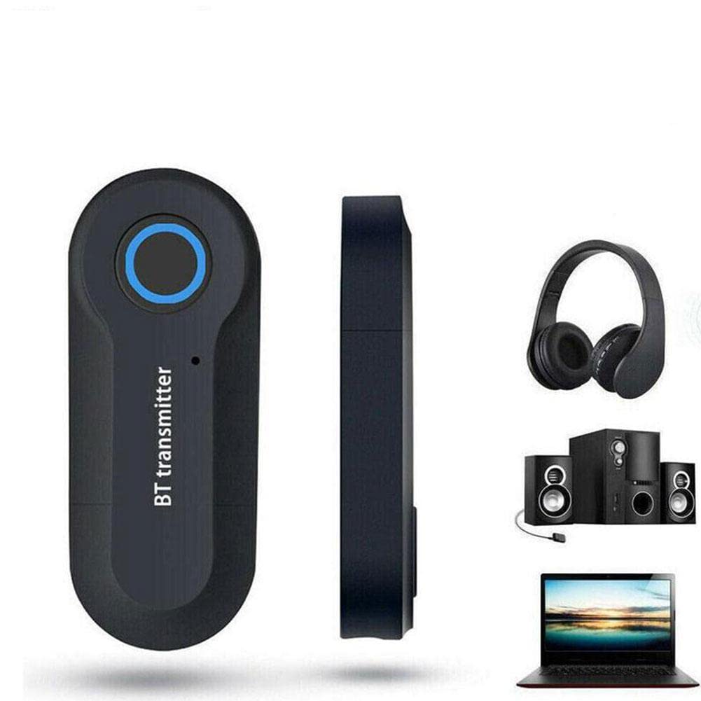 Wireless Bluetooth 5.0 Transmitter for TV, Car, Airplane - Portable Stereo Audio Adapter with 3.5mm & RCA Connections - Compatible with Headphones, Speakers, Home Theater Systems | Perfect for Travel, Gaming & Home Entertainment