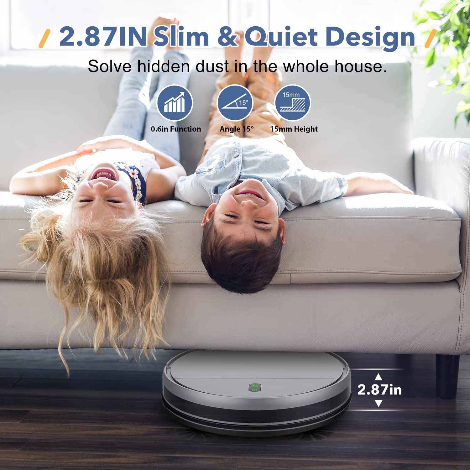 MAMNV 2-in-1 Robot Vacuum & Mop, WiFi/Alexa, Self-Charging - Perfect for Hard Floors & Pet Hair