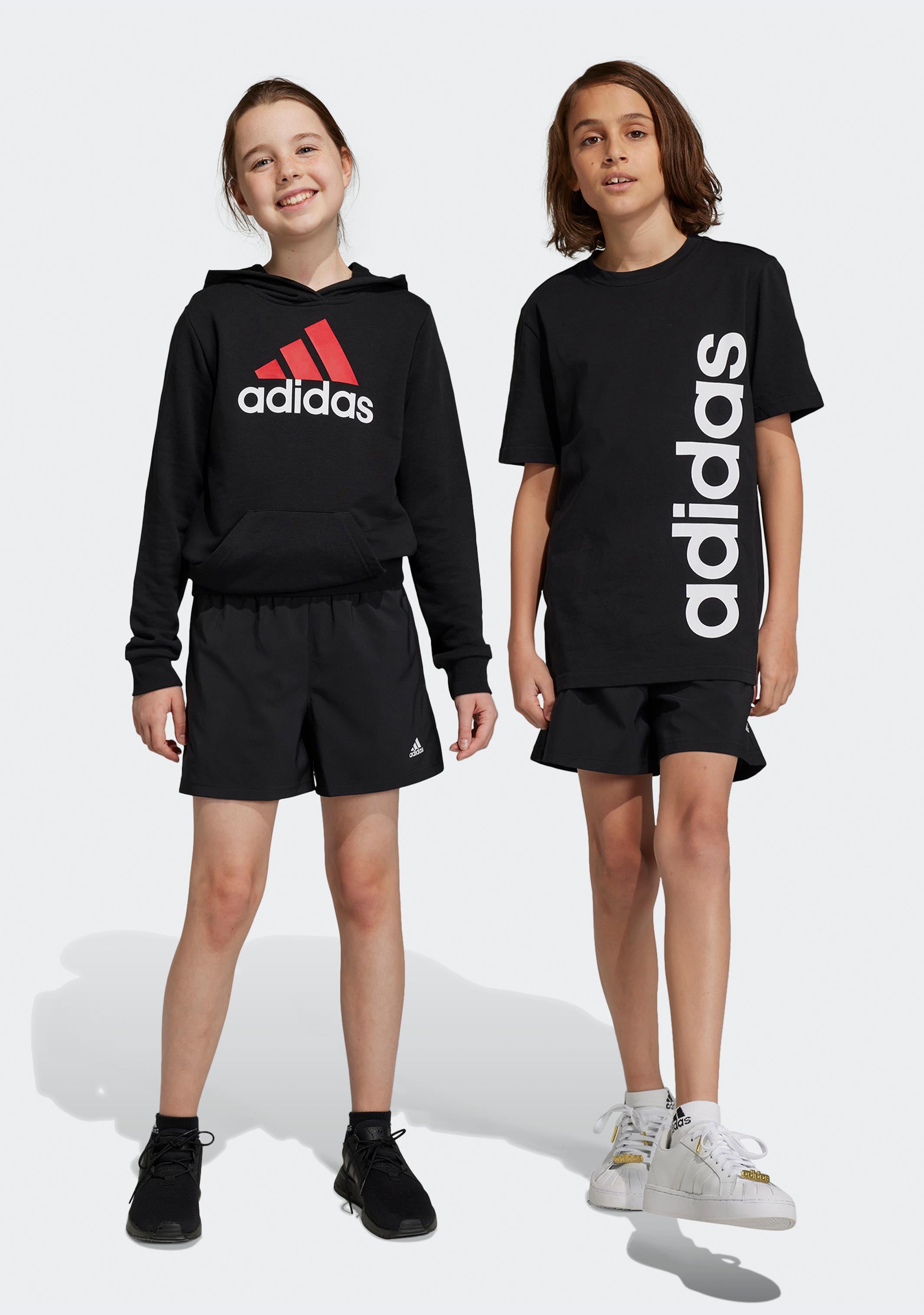 Adidas Junior Plain Chelsea Shorts for Girls - Black Athletic Shorts for Running, Soccer & Casual Wear