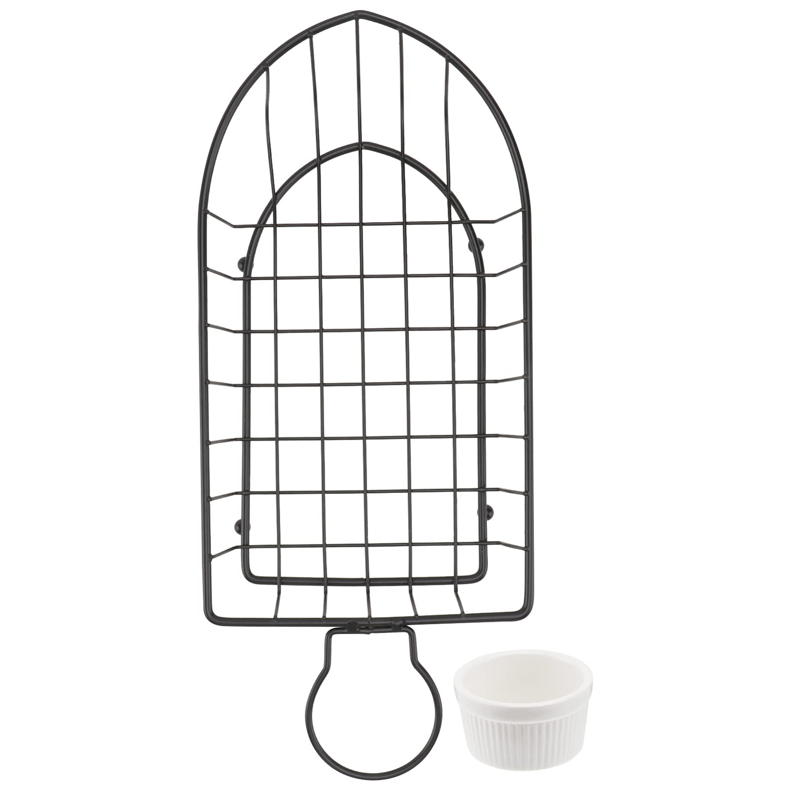 YARNOW Stainless Steel Wire Boat-Shaped Chip Fry Basket - French Fries Holder with Sauce Dish for Kitchen, Party Snack Serving & Deep Frying (Perfect for Restaurants, BBQs & Home Cooking)