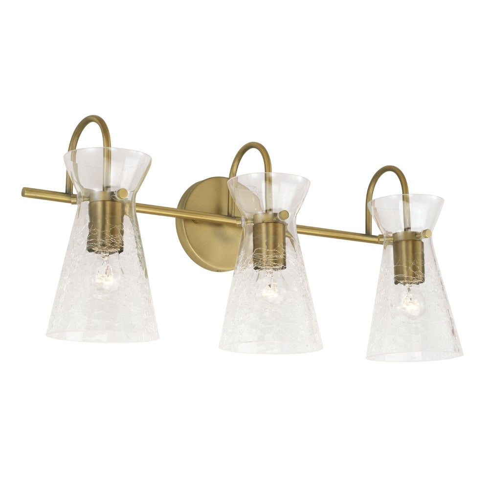 Colette 3-Light Glass Vanity Light Fixture - Modern Bathroom Sconce for Makeup Mirror Lighting, Bedroom Dressing Area & Elegant Home Decor