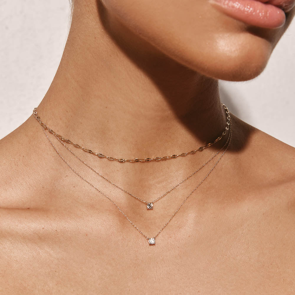 0.20ct Lab Grown Diamond Round Pendant Necklace in 10k Gold - Perfect for Weddings, Anniversaries & Everyday Elegance