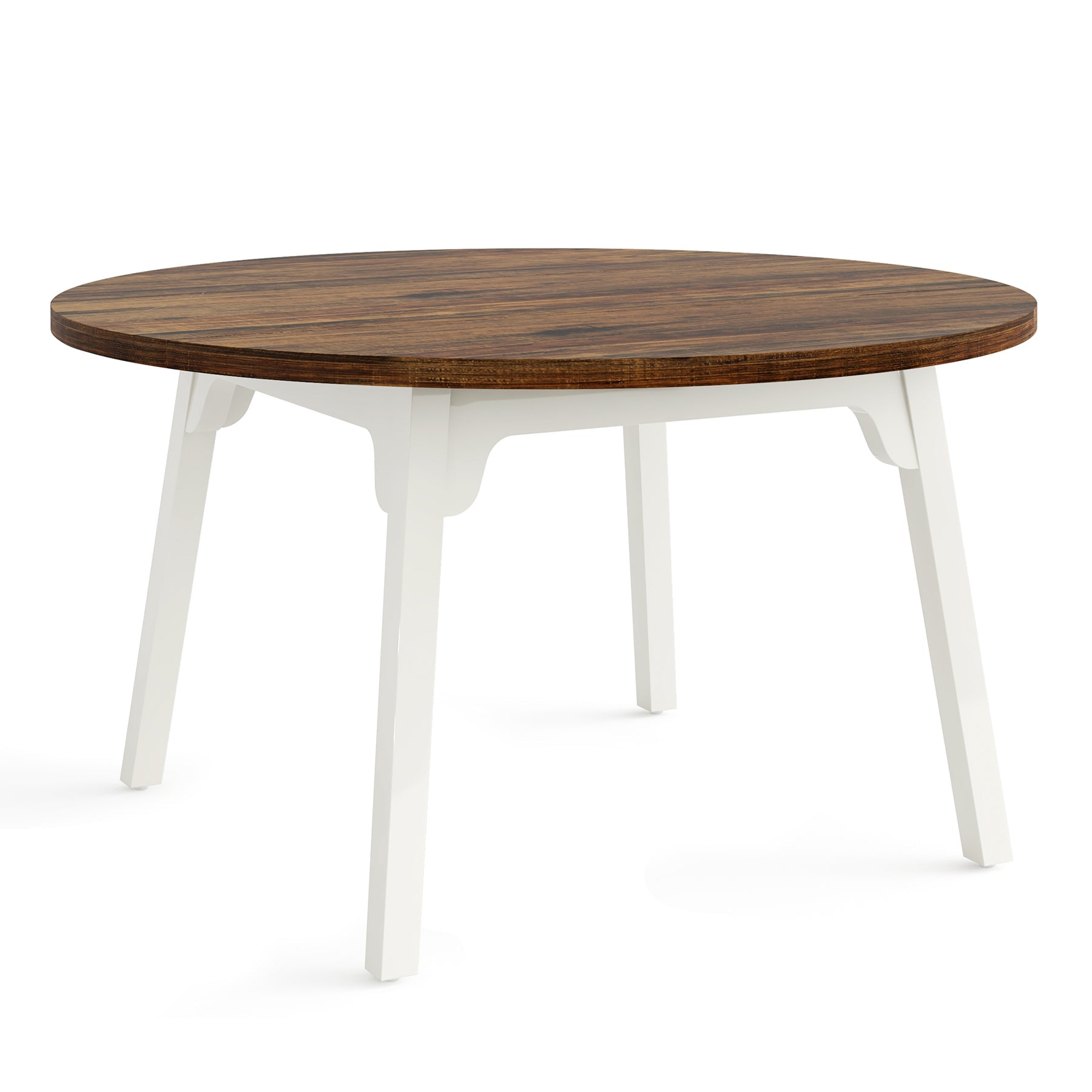 47 Inch Round Farmhouse Dining Table - Solid Wood Kitchen Table for 4-6 People | Perfect for Family Meals, Dinner Parties & Small Space Dining Rooms