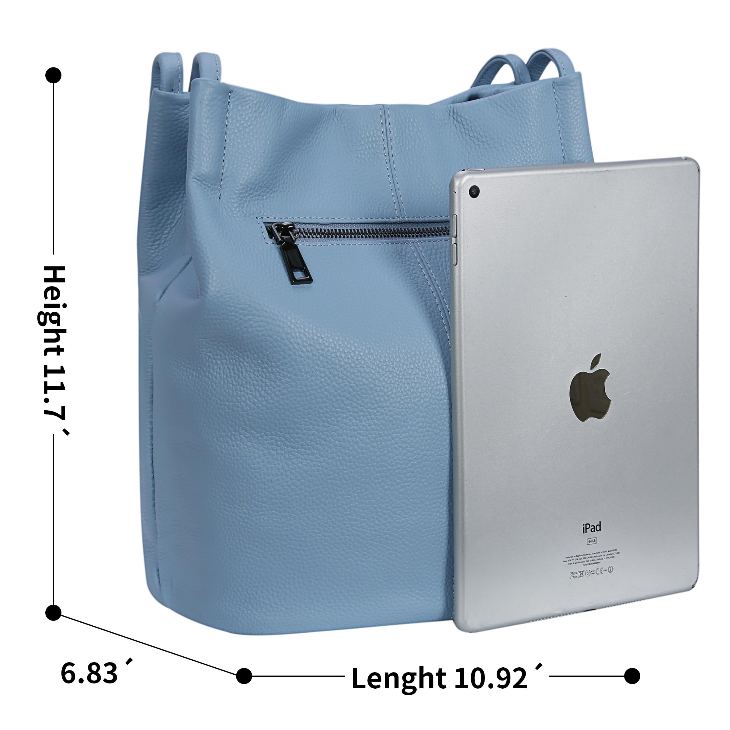 Genuine Leather Tote Bucket Bag for Women - Stylish Hobo Shoulder Purse & Handbag | Perfect for Work, Travel & Everyday Use