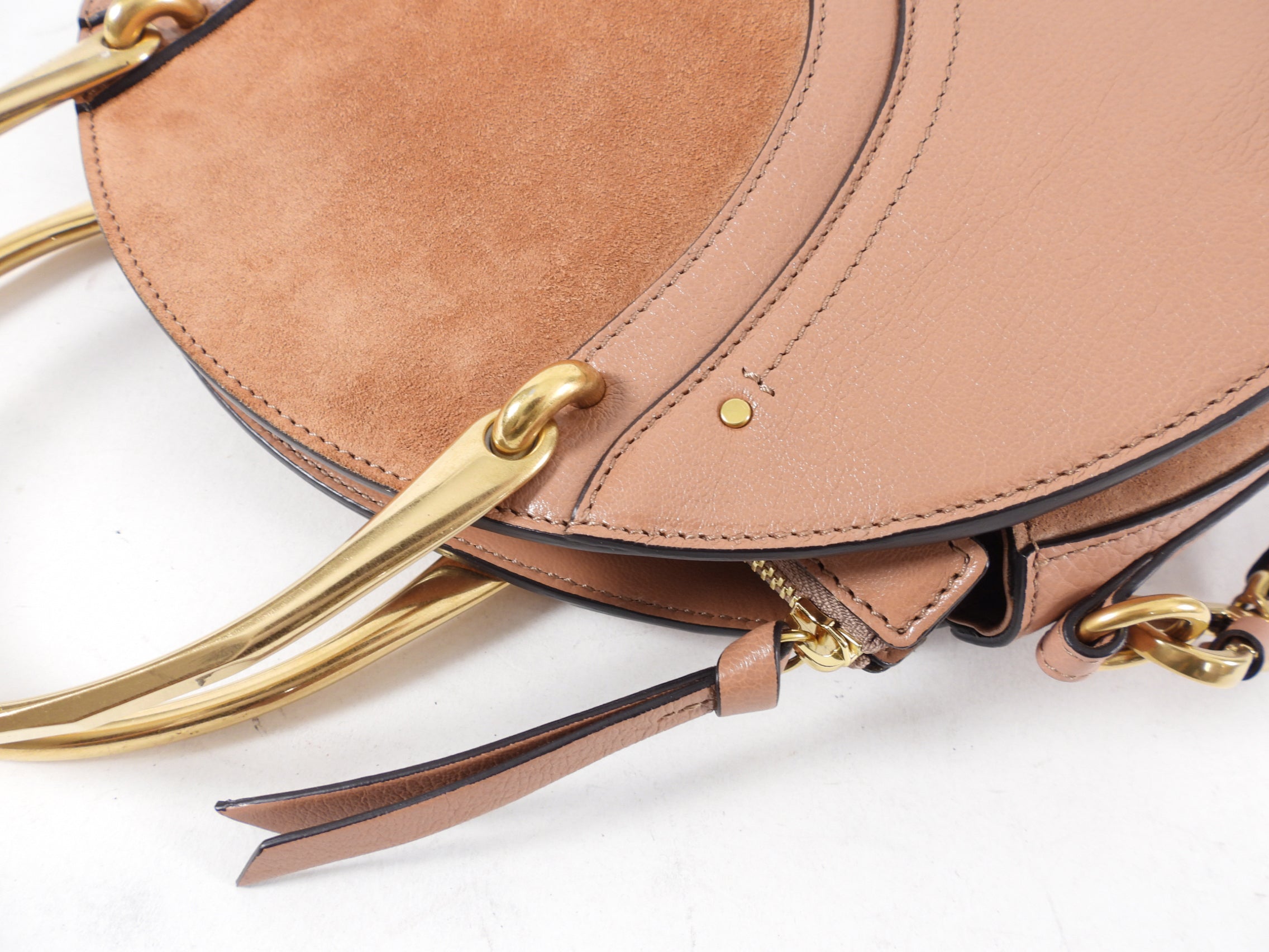 Chloe Large Nougat Leather Round Pixie Bag - Stylish Women's Shoulder Handbag for Work, Travel & Evening Out