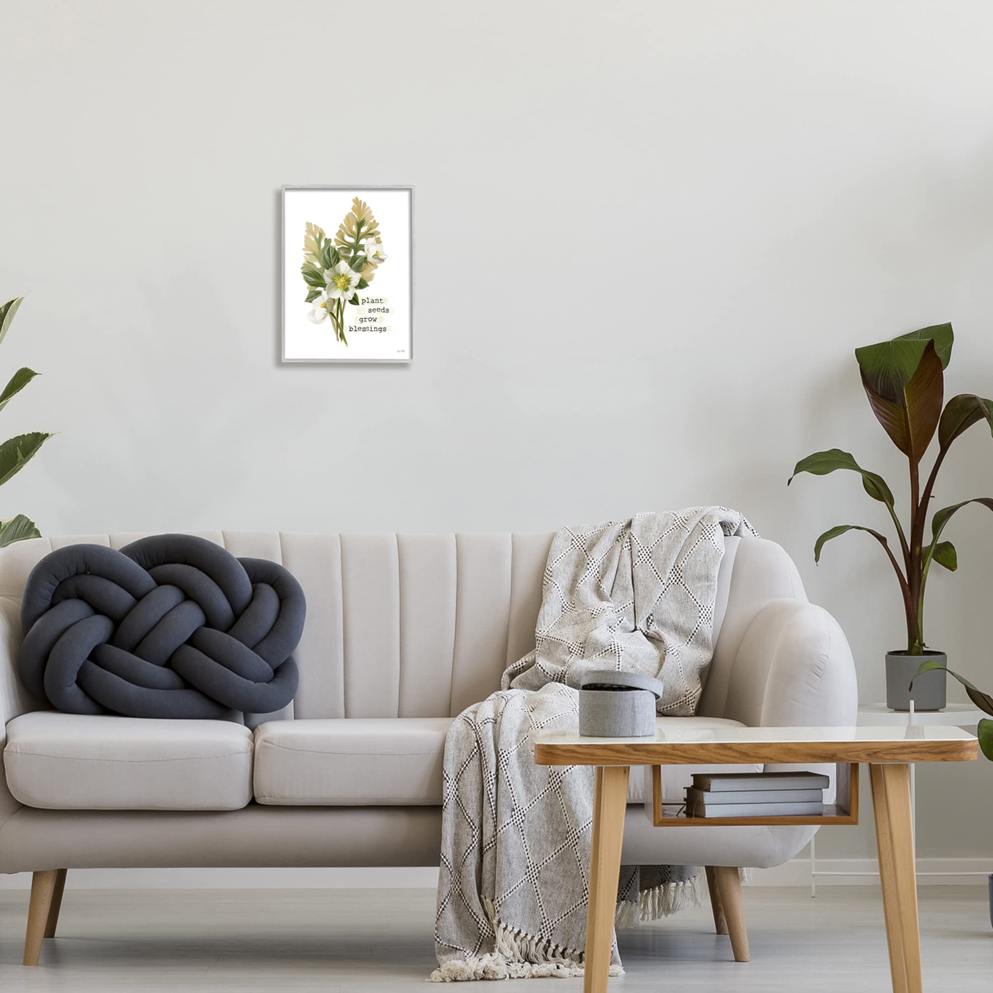 Stupell Industries 'Plant Seeds Grow Blessings' Inspirational Spring Garden Wall Art - House Fenway Design - Perfect for Home Decor, Living Room, Bedroom & Office