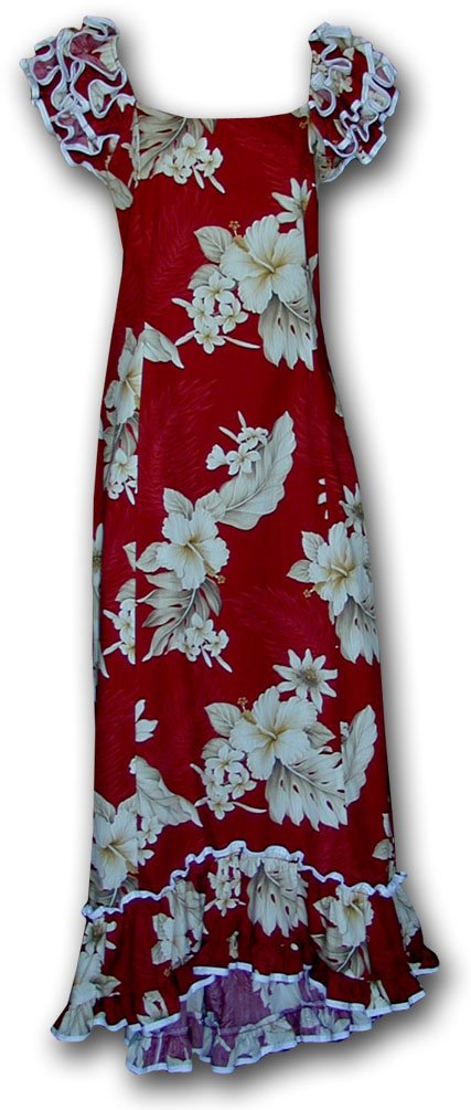 Pacific Legend Muumuu Hawaiian Dresses for Women - Floral Print Long Sleeve Beach Dress for Luau Party, Summer Vacation & Tropical Getaway