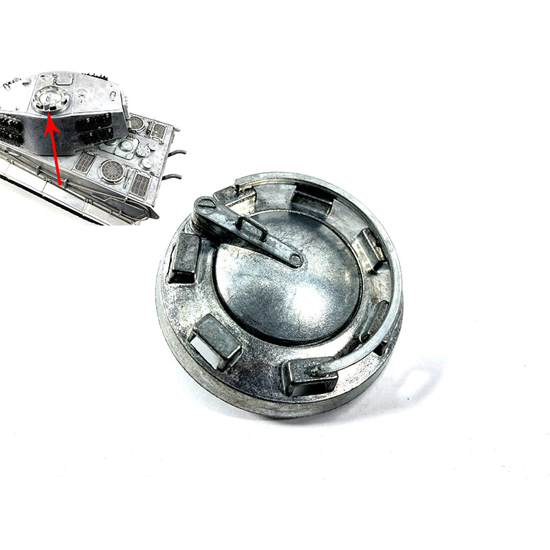 1/16 Scale German King Tiger RTR RC Tank Metal Turret Escape Hatch Cupola Cover with Upper Hull Hooks & Ventilator - Spare Parts for Radio Controlled Models - Perfect for Military Enthusiasts & Tank Battles