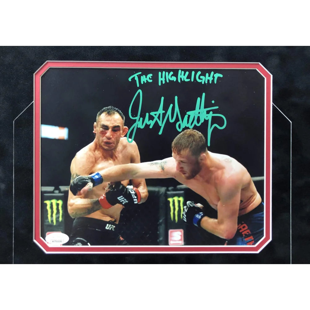Justin Gaethje Signed UFC 8x10 Photo Collage with JSA COA - Authentic Autographed Memorabilia for Sports Fans & Collectors | Perfect for Man Cave, Game Room, or Gift
