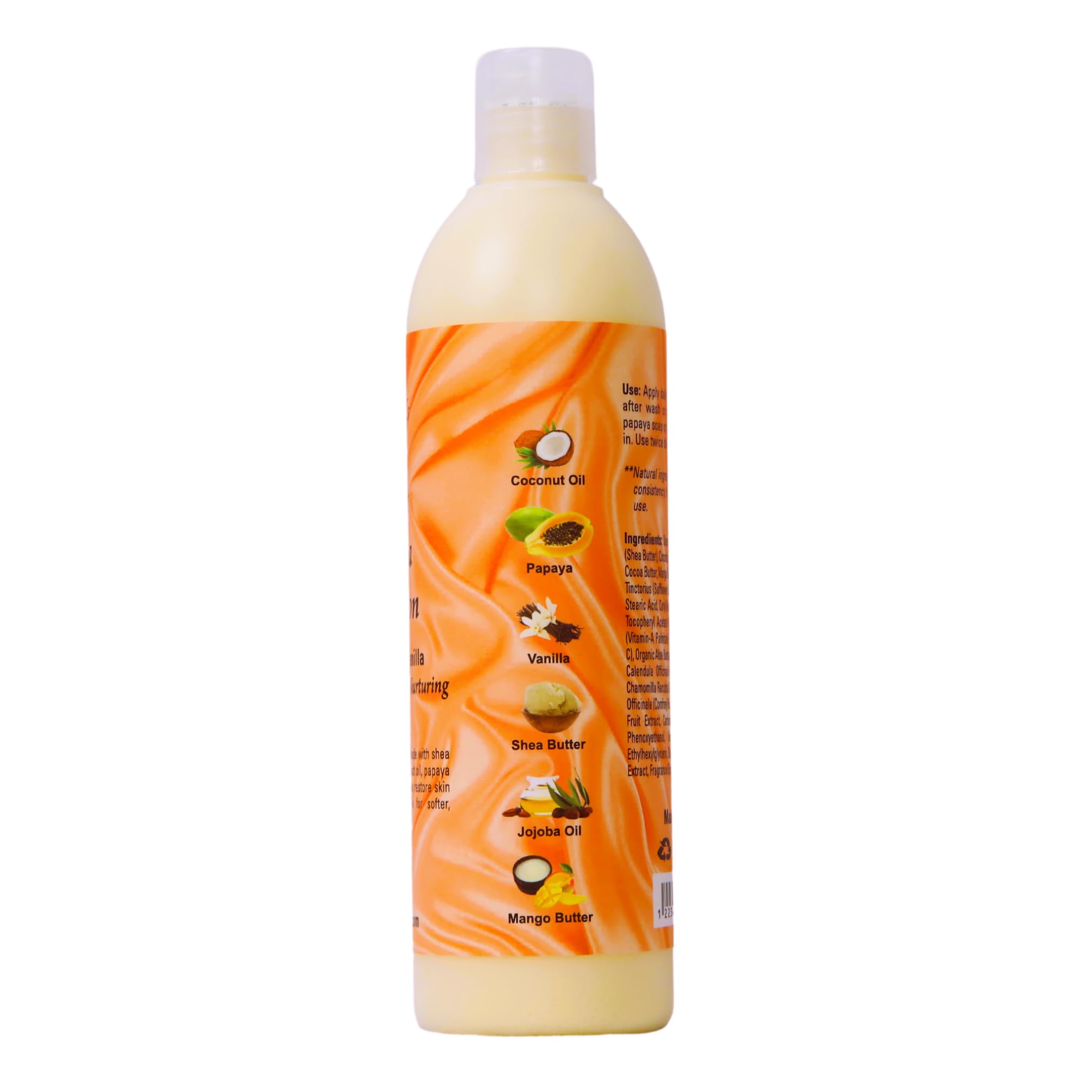 Mine Botanicals Coconut & Papaya Body Lotion with Shea Butter & Vanilla - Hydrating & Nourishing Moisturizer for Dry Skin - Perfect for Daily Use & Spa Days