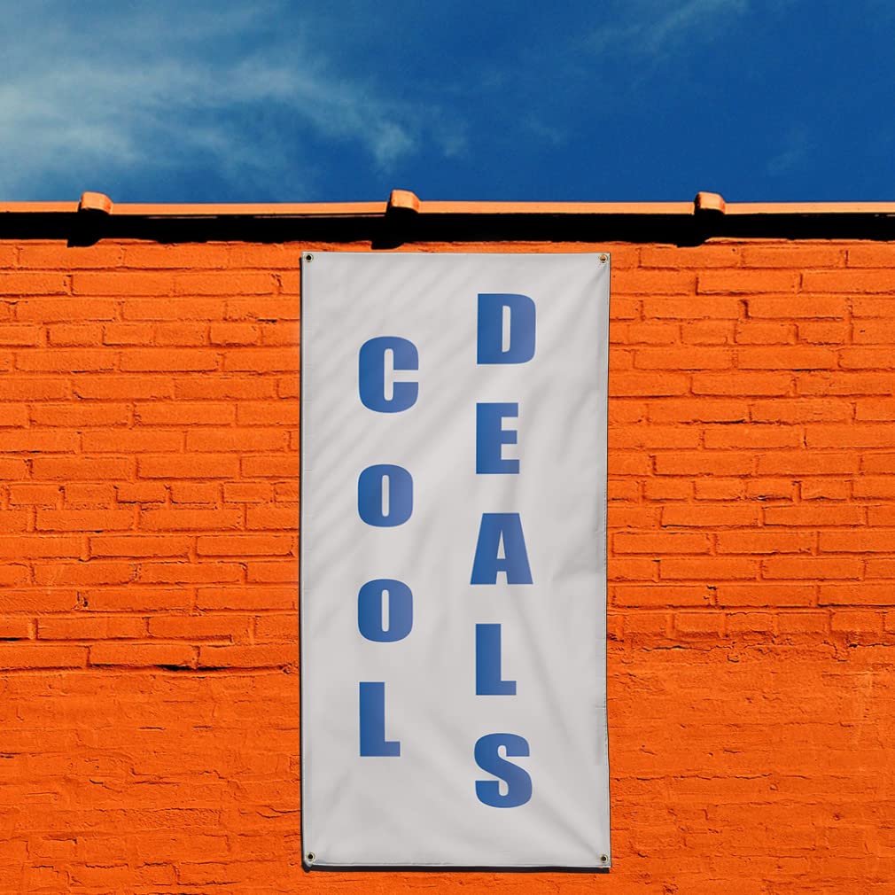 Custom Vertical Vinyl Banner - Multiple Sizes (144x60 Inches) | Weatherproof Outdoor Yard Signs with 10 Grommets | Perfect for Retail Deals, Industrial Use & Outdoor Advertising