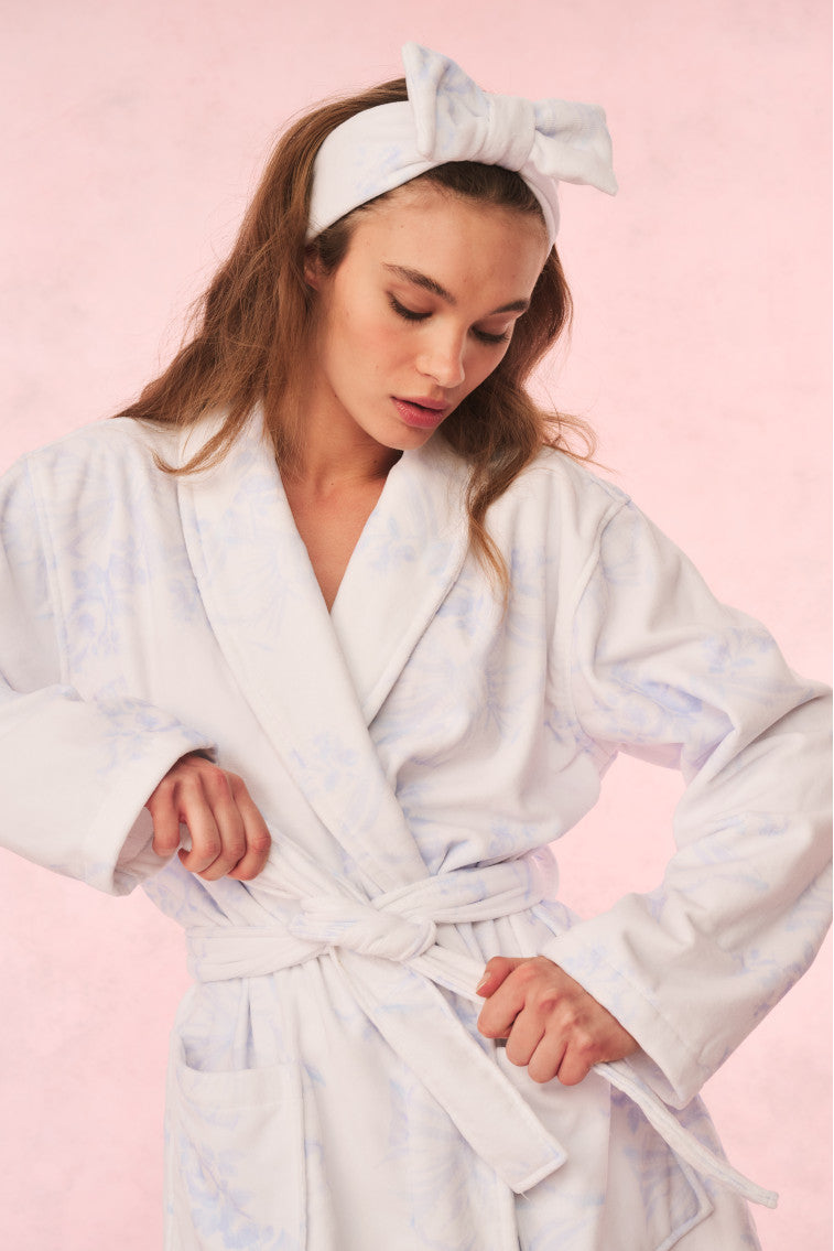 Blue Cloud Bow Face Wash Headband - Soft & Absorbent Hair Band for Skincare & Makeup - Perfect for Washing Face, Applying Masks & Beauty Routines