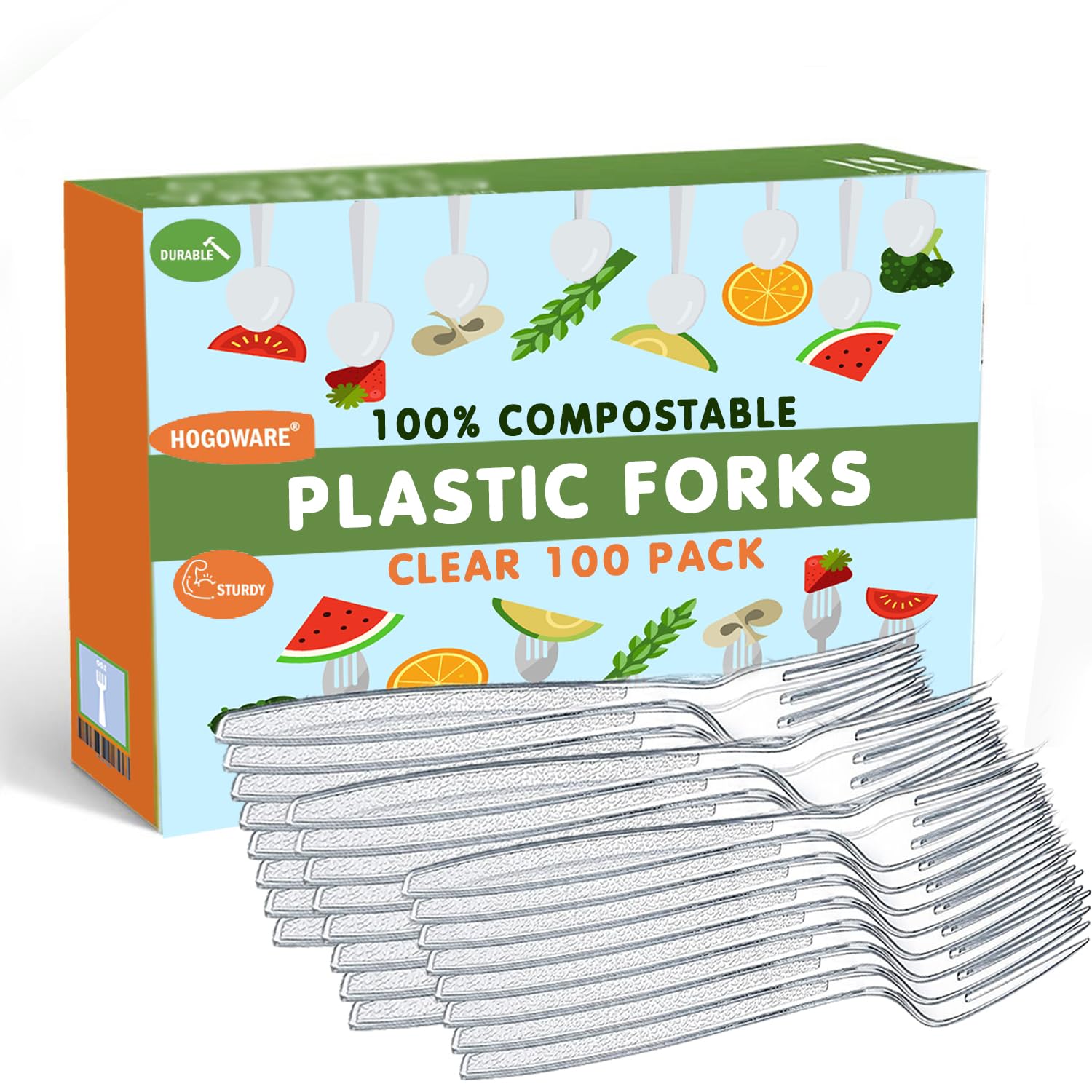 100 Pack Heavy Duty Clear Plastic Forks - Disposable Cutlery Set for Parties, BBQs, Picnics, Office & Home Use | Bulk Plastic Utensils for Catering, Events, Camping & Everyday Dining | Durable Disposable Silverware