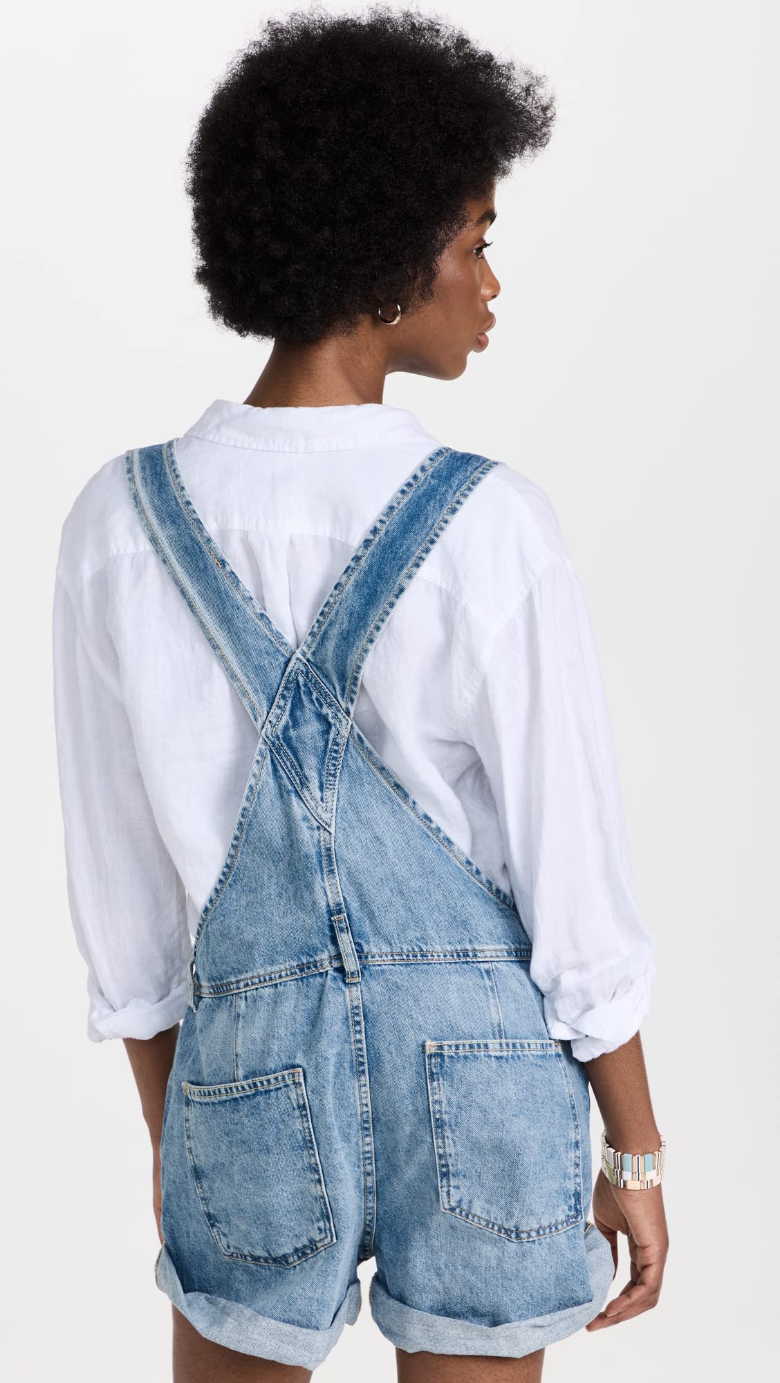 Free People Women's Ziggy Shortalls - Denim Overalls for Women, Casual Jumpsuit Romper with Adjustable Straps | Perfect for Summer Outfits, Music Festivals & Boho Style