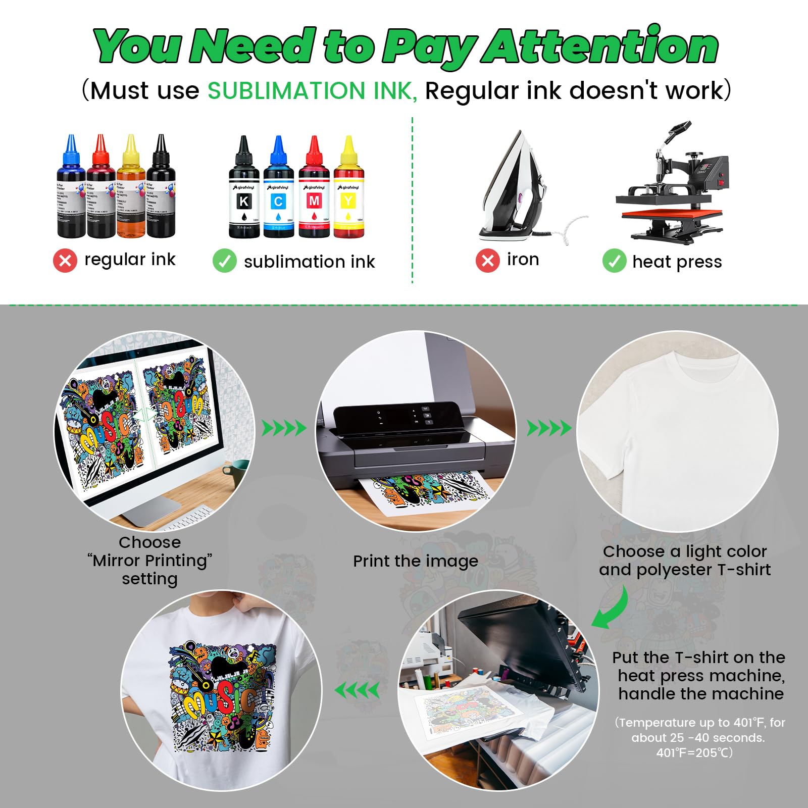 Premium 8.5x11 Inch Sublimation Paper - 100 Sheets 120g Heat Transfer Sticker Paper for Sublimation Printers & Ink | Perfect for T-Shirts, Mugs, Tumblers & DIY Crafts