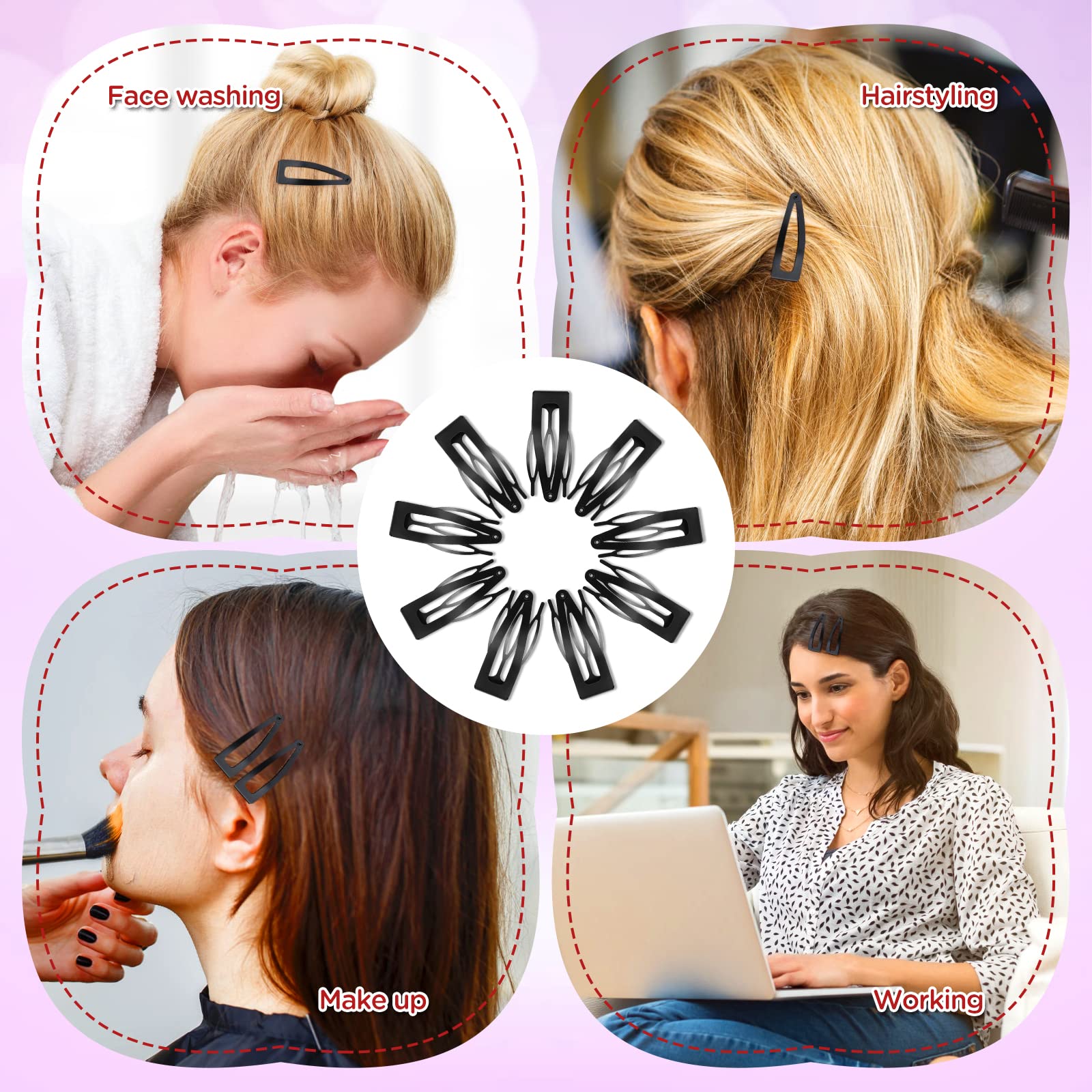 Greoer 20-Piece Metal Snap Hair Clips for Women & Girls - 1.87 Inch Double Grip Hair Barrettes with 3 Comb Teeth - Non-Slip Hair Accessories for Styling, Makeup, Bathing & Salon Use - Perfect for Hairdressing, Beauty Routines & Professional Salon Supplies