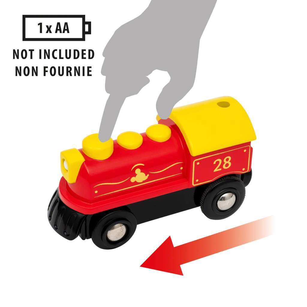 Battery-Powered Mickey Mouse Train Set for Kids – Interactive Toy Train with Lights and Sounds – Perfect for Birthday Gifts, Christmas Presents, and Pretend Play Scenes