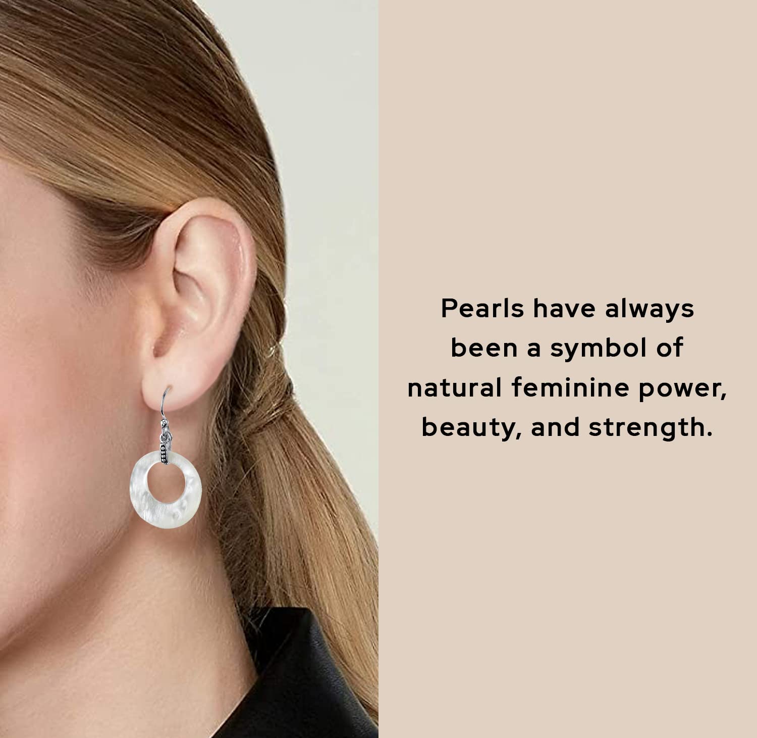 Genuine White Mother of Pearl Crescent Pearl Earrings for Women - 925 Sterling Silver Dangle Earrings | Elegant Gift for Brides, Birthday & Anniversary | Perfect for Weddings, Parties & Special Occasions