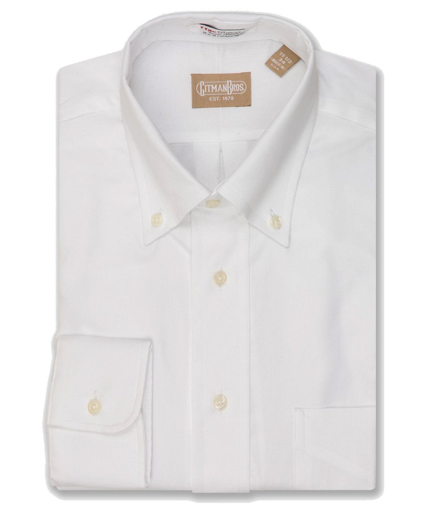 Gitman Vintage Button Down Pinpoint White Dress Shirt for Men - Slim Fit Oxford Cotton Business Casual & Formal Wear - Perfect for Office, Weddings, and Professional Events