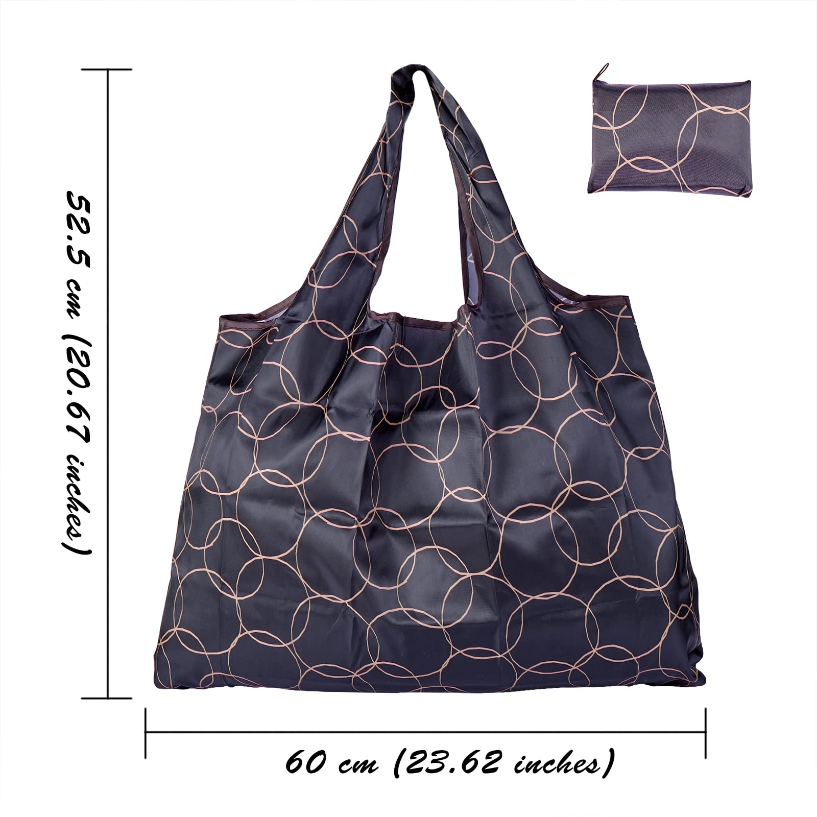 BEEFLYING Foldable Reusable Grocery Bags - Eco-Friendly Nylon Shopping Tote with Waterproof Design | Perfect for Grocery Shopping, Travel, Beach & Daily Errands