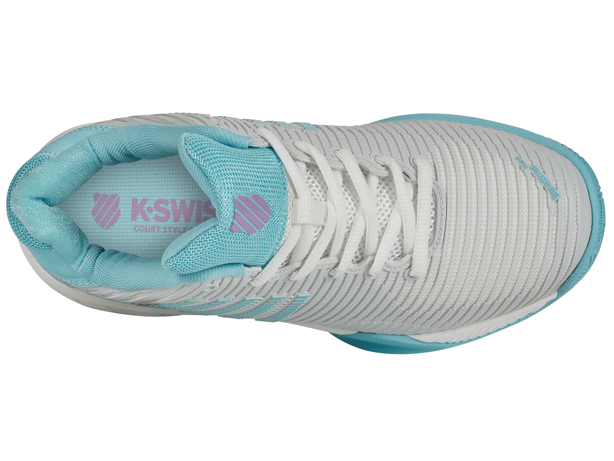 Hypercourt Express 2 Tennis Shoes for Women - Brilliant White/Angel Blue/Sheer Lilac | Lightweight & Breathable Court Sneakers | Perfect for Tennis, Pickleball & Casual Wear