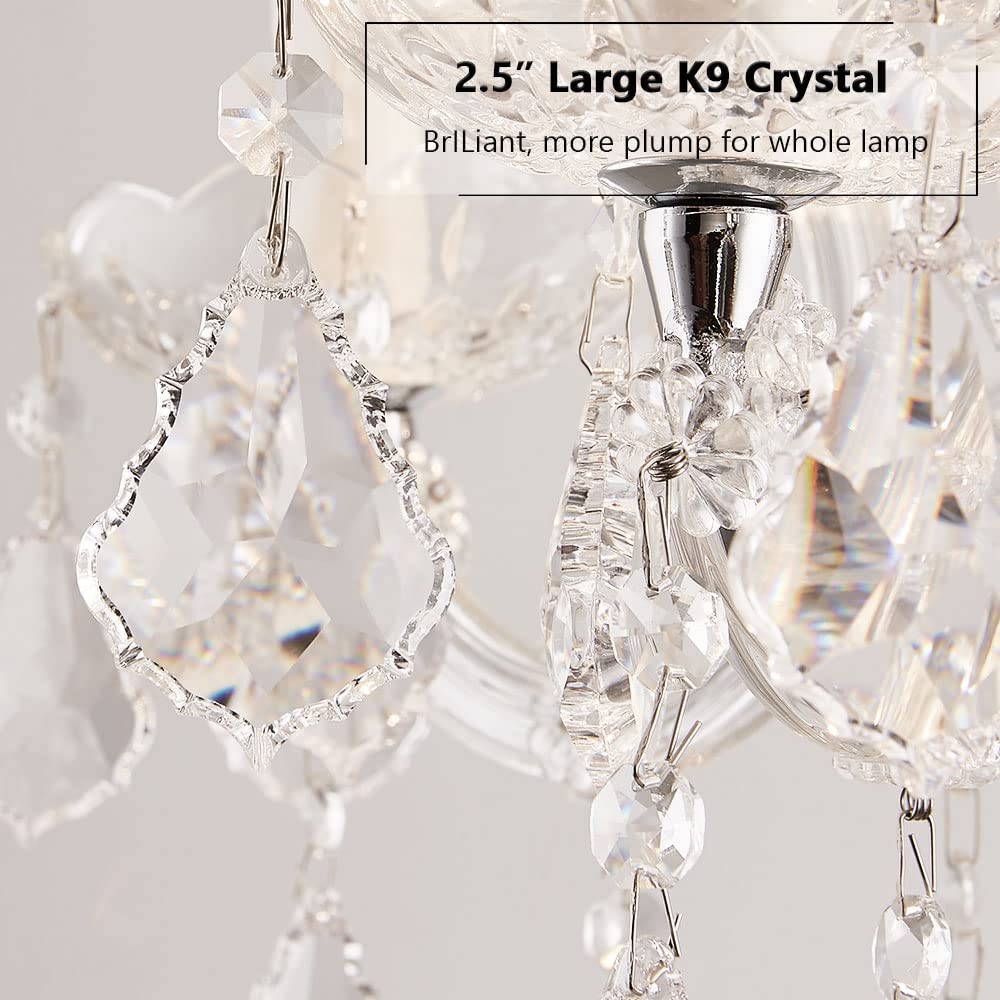 Elegant Modern Crystal Chandelier Lighting - Small Crystal Pendant Light Fixture for Dining Room, Bedroom, Hallway, Kitchen Island, Bathroom & Closet | Perfect for Girls Room Decor, Home Renovation & Interior Design Upgrade