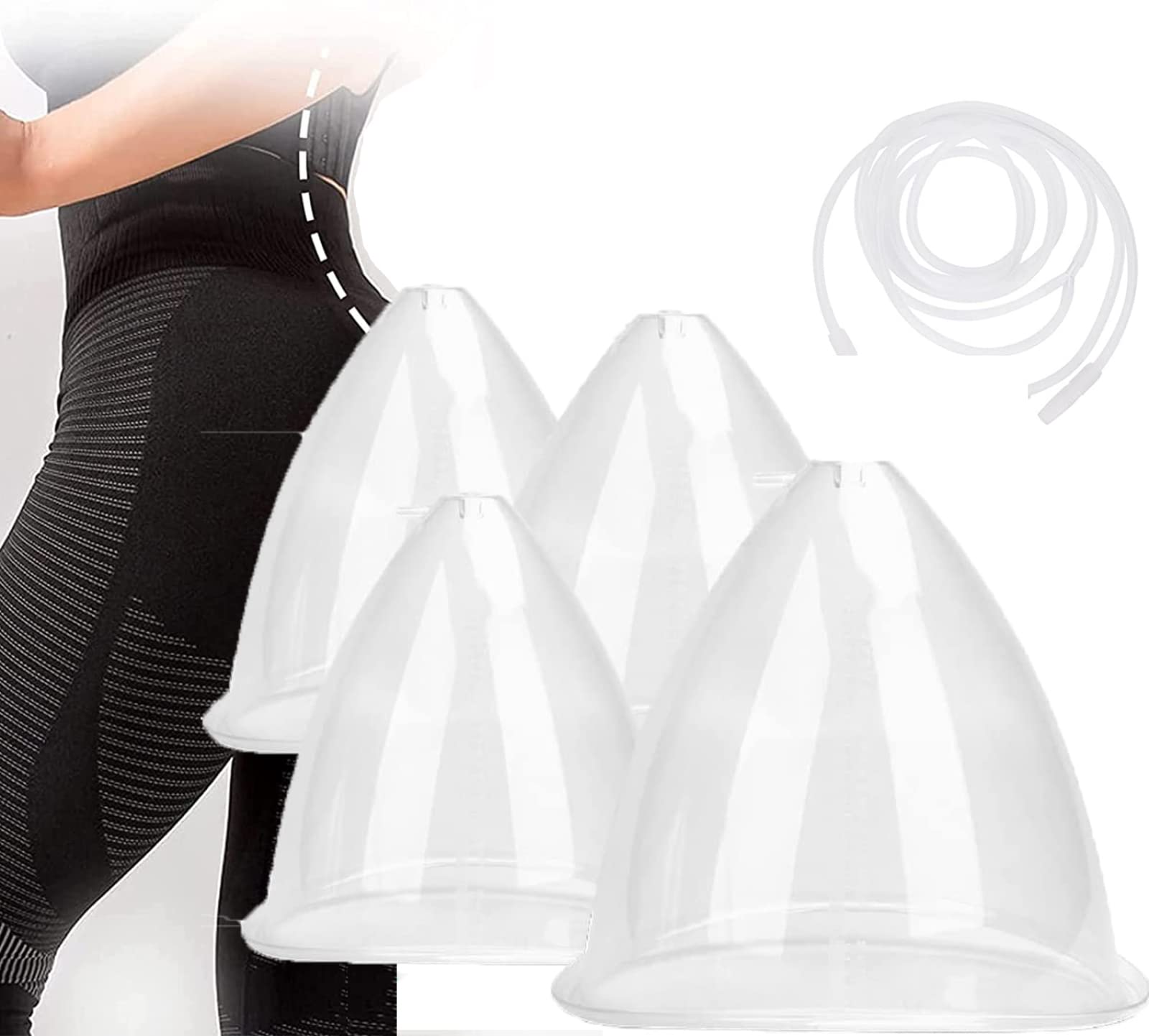 **150ML & 180ML Buttock Vacuum Cupping Therapy Machine - Y-Type Hose for Butt Lift & Body Massage - White - Enhance Curves & Relaxation at Home or Spa**