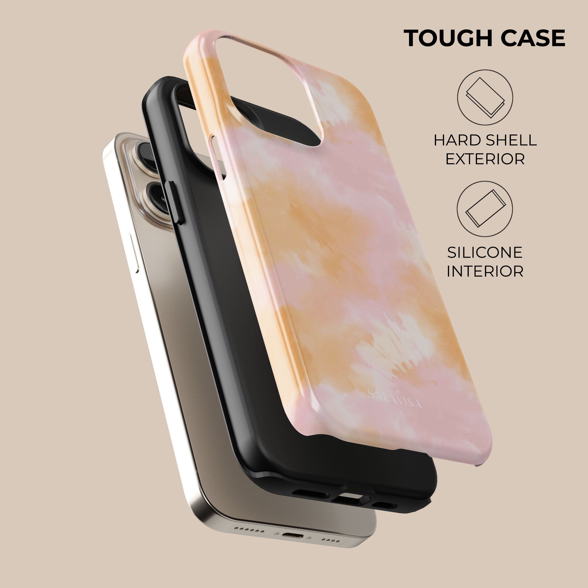 Trendy Pink & Orange Tie Dye Phone Case for iPhone & Samsung - Stylish Protective Cover for Everyday Use, Parties & Festivals