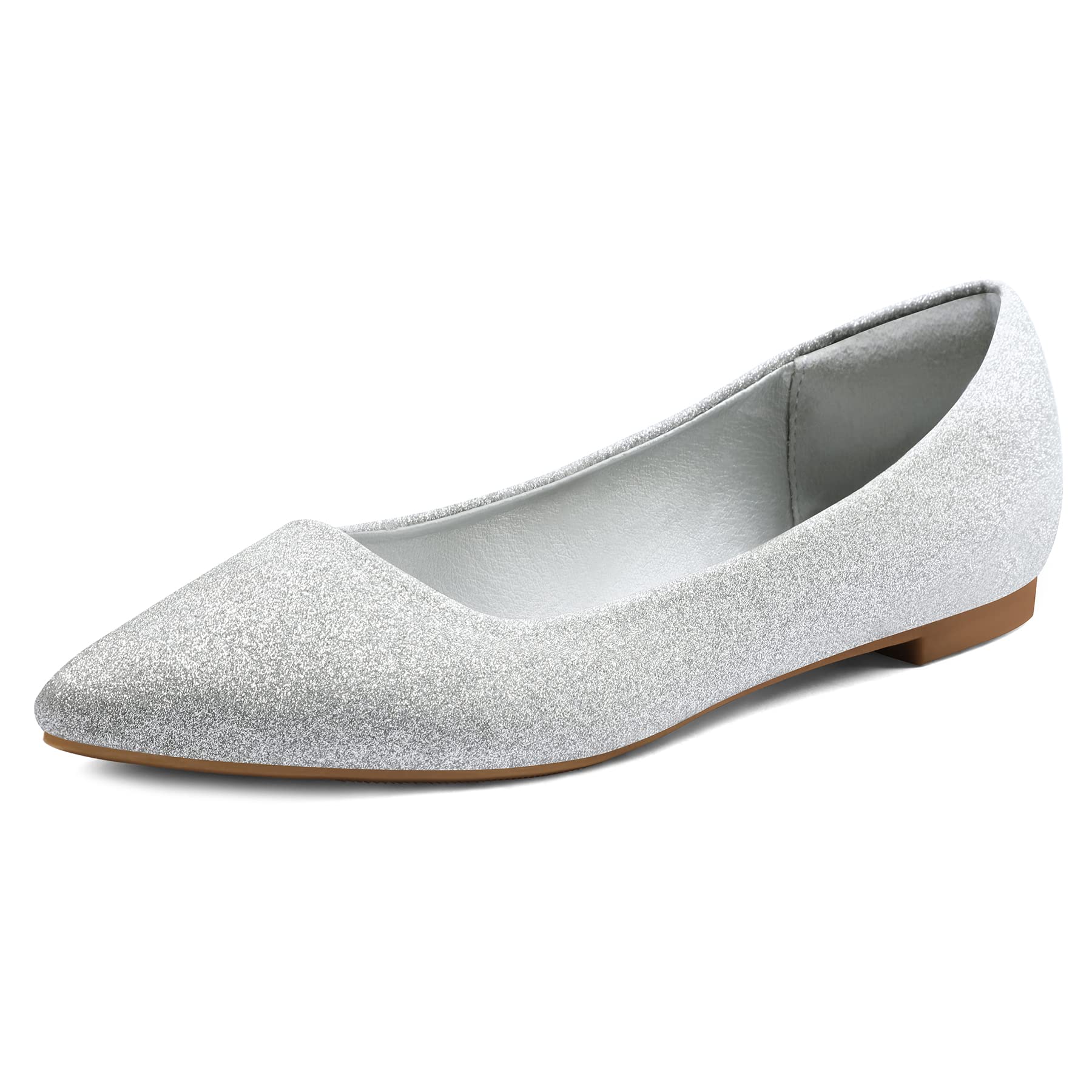 Mysoft Women's Pointed Toe Ballet Flats - Slip On Dress Shoes with Comfort Heel Support - Perfect for Office, Wedding & Casual Wear