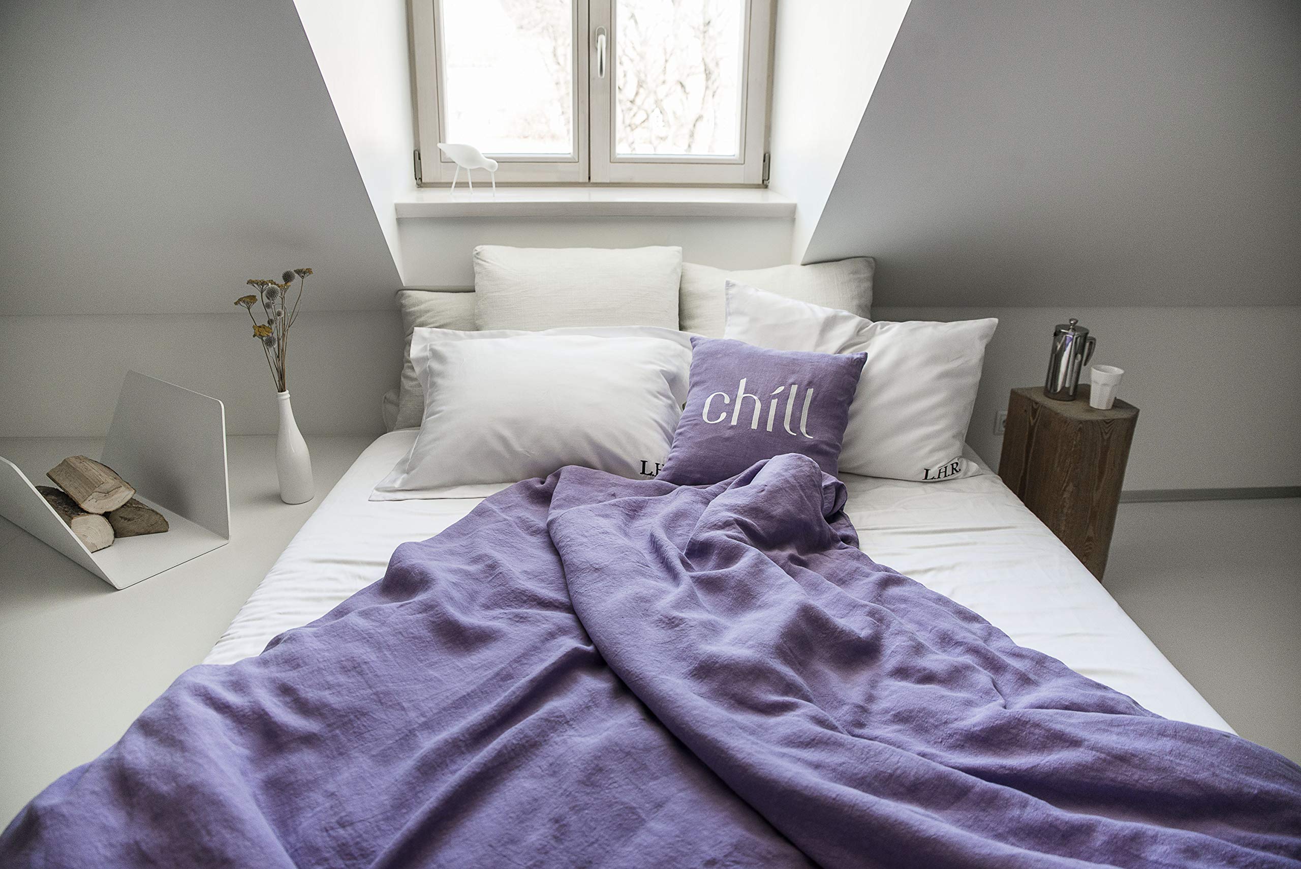 Dusty Purple Linen Duvet Cover - Stone Washed Soft Premium Bedding | Custom Size Handmade Lithuanian Flax Bed Linens | Perfect for Cozy Bedrooms & Luxury Hotel Style Decor