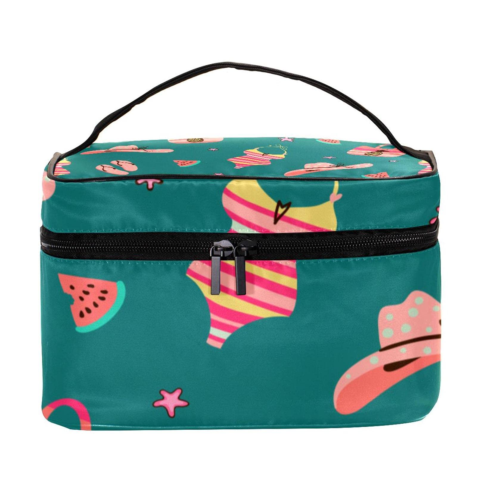 Watermelon Print Bikini Flip Flops - Summer Beach Travel Makeup Bag for Women