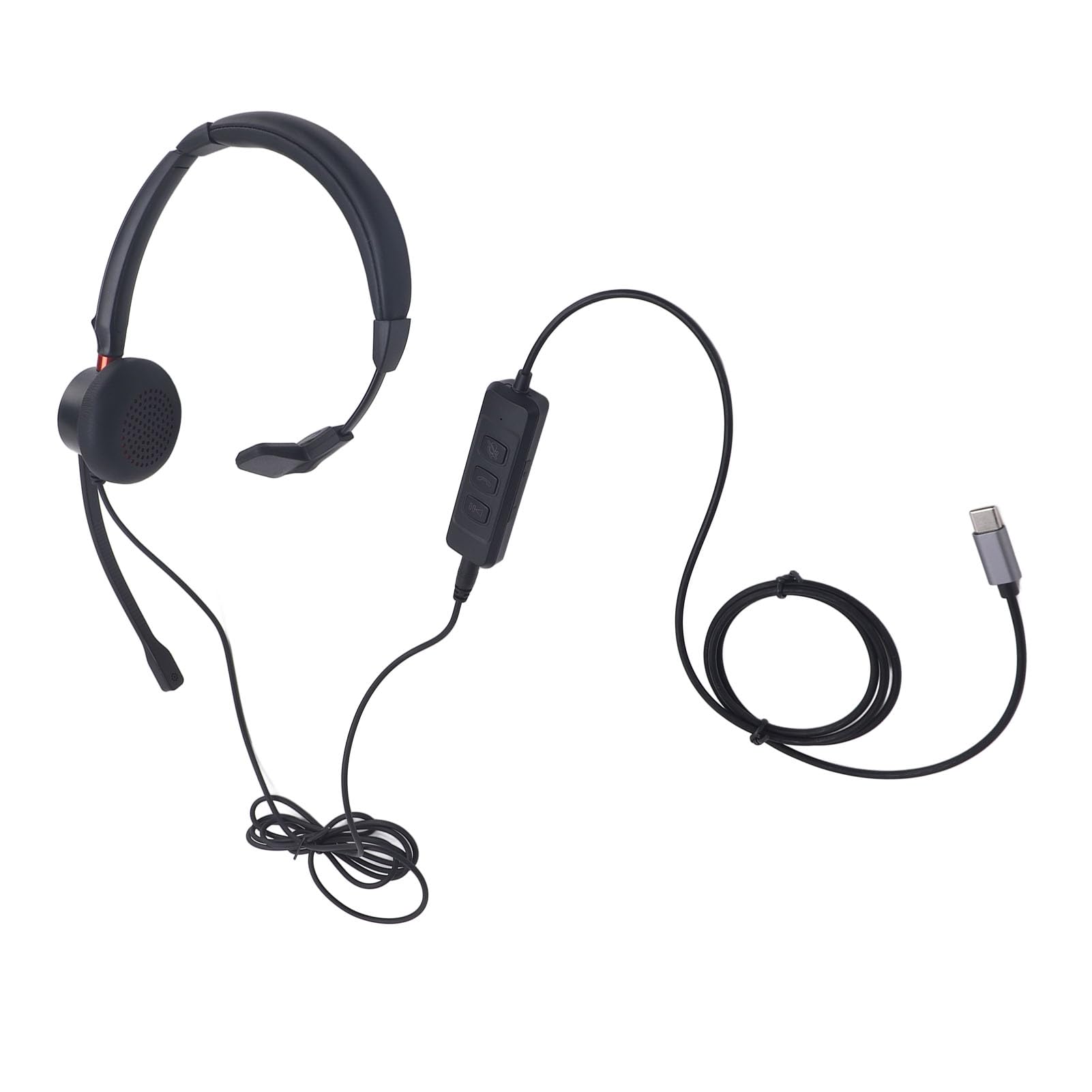 Noise Cancelling Office Headset with USB-C & USB - Ultra Comfortable Hands-Free Headphones for Clear Calls on Smartphone, PC & Laptop - Perfect for Remote Work, Online Meetings & Customer Service