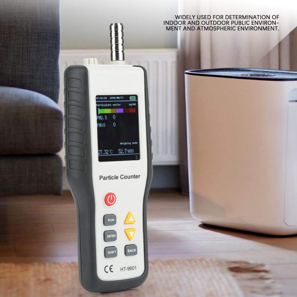 HT-9600 Portable Air Quality Monitor - PM2.5/PM10 Particle Counter, Temperature & Humidity Meter, Real-Time Indoor Air Analyzer for Home, Office & Car | Perfect for Allergy Sufferers, Parents & Health-Conscious Individuals