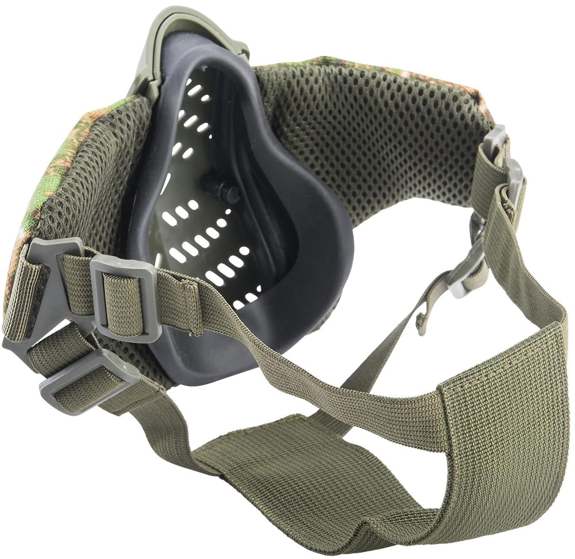Matrix Low Profile Tactical Padded Airsoft Face Mask - Pencott Greenzone | Half Face Protection for Airsoft & Tactical Training | Comfortable & Durable Design for Outdoor Sports & Military Simulation