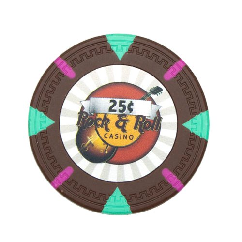 50-Piece Rock & Roll Themed 14g Clay Poker Chips Set - Casino Style Poker Chips for Home Games, Poker Nights & Casino-Themed Parties