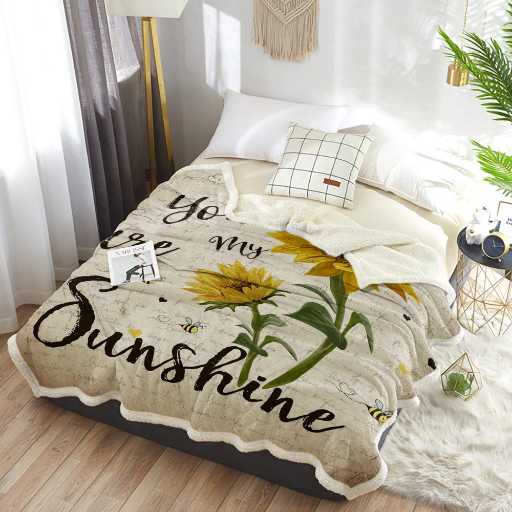 Sherpa Fleece Blanket - Soft Cozy Luxury Reversible Plush Throw 50