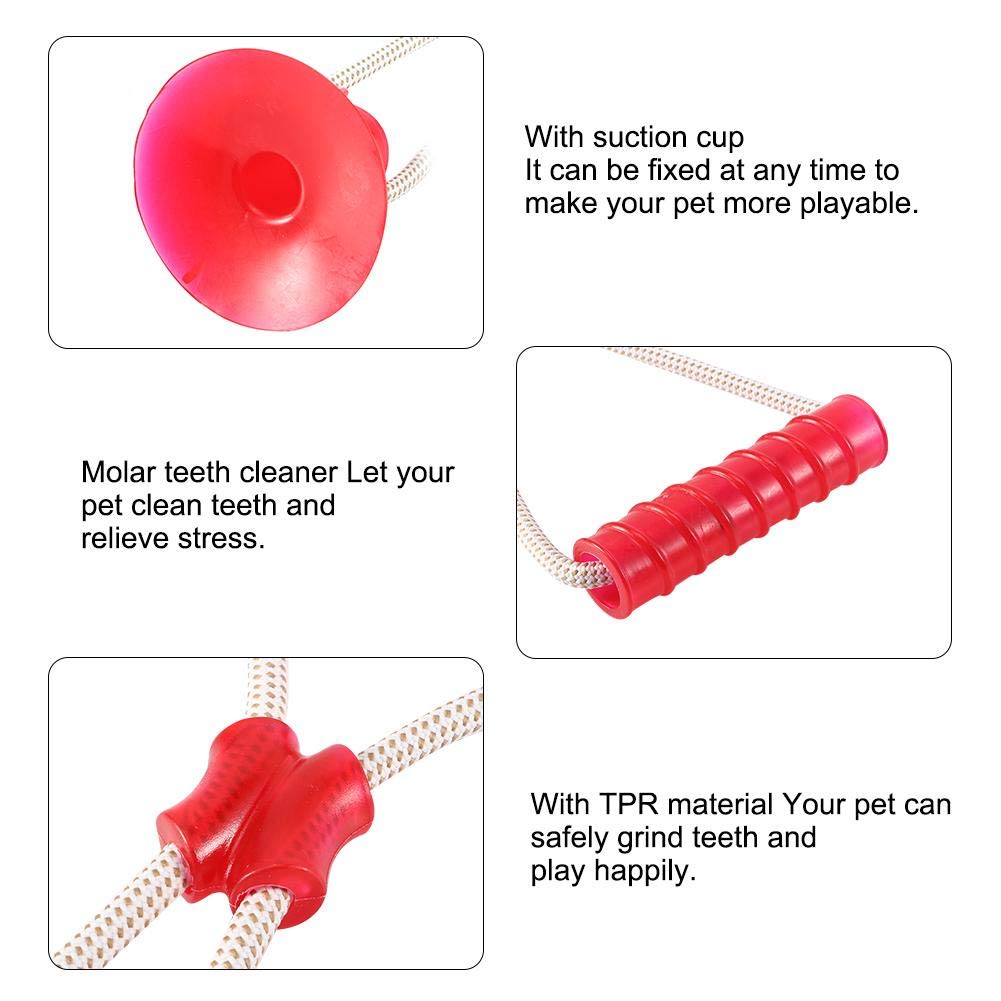 Zerodis Durable Dog Chewing Ball Toy - Interactive Teething Stick for Puppies, Teeth Cleaning & Tug of War Training - Red (Perfect for Indoor Play & Outdoor Exercise)