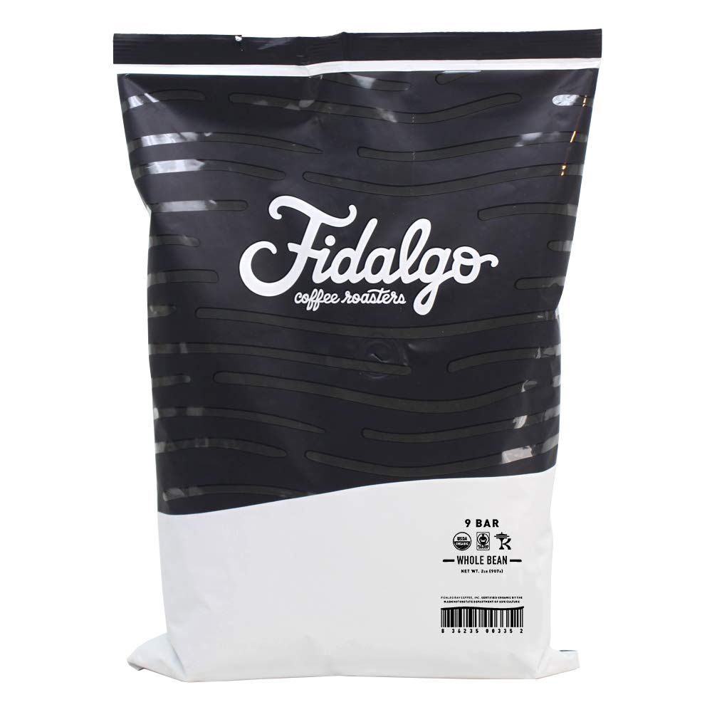 Premium Fidalgo 9 Bar Blend Light Roast Whole Bean Coffee - 2LB Bag for Espresso & Pour Over Brewing at Home or Office