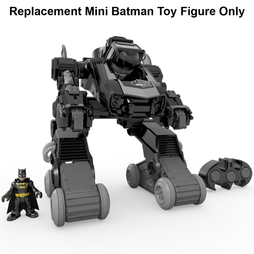 Fisher-Price Imaginext DC Super Friends RC Transforming Batbot Replacement Part - BFT56 Mini Batman Toy Figure | Compatible with Batbot Playset, Action Figure Collection & Superhero Role Play
